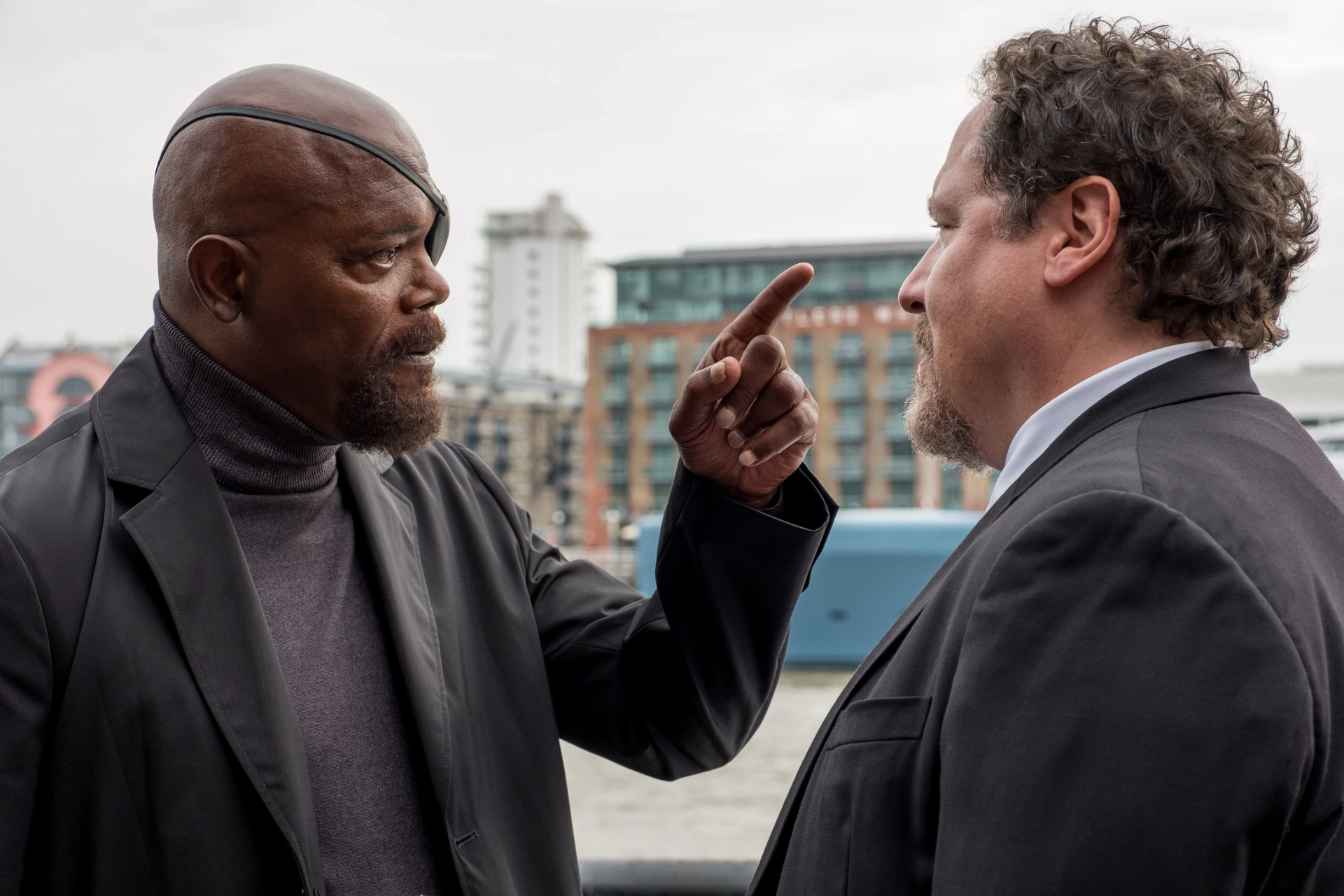 Samuel L. Jackson and Jon Favreau in Spider-Man: Far from Home (2019)