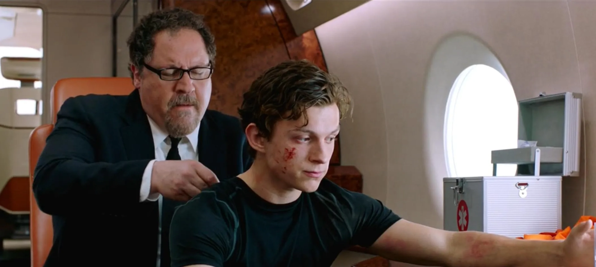 Jon Favreau and Tom Holland in Spider-Man: Far from Home (2019)