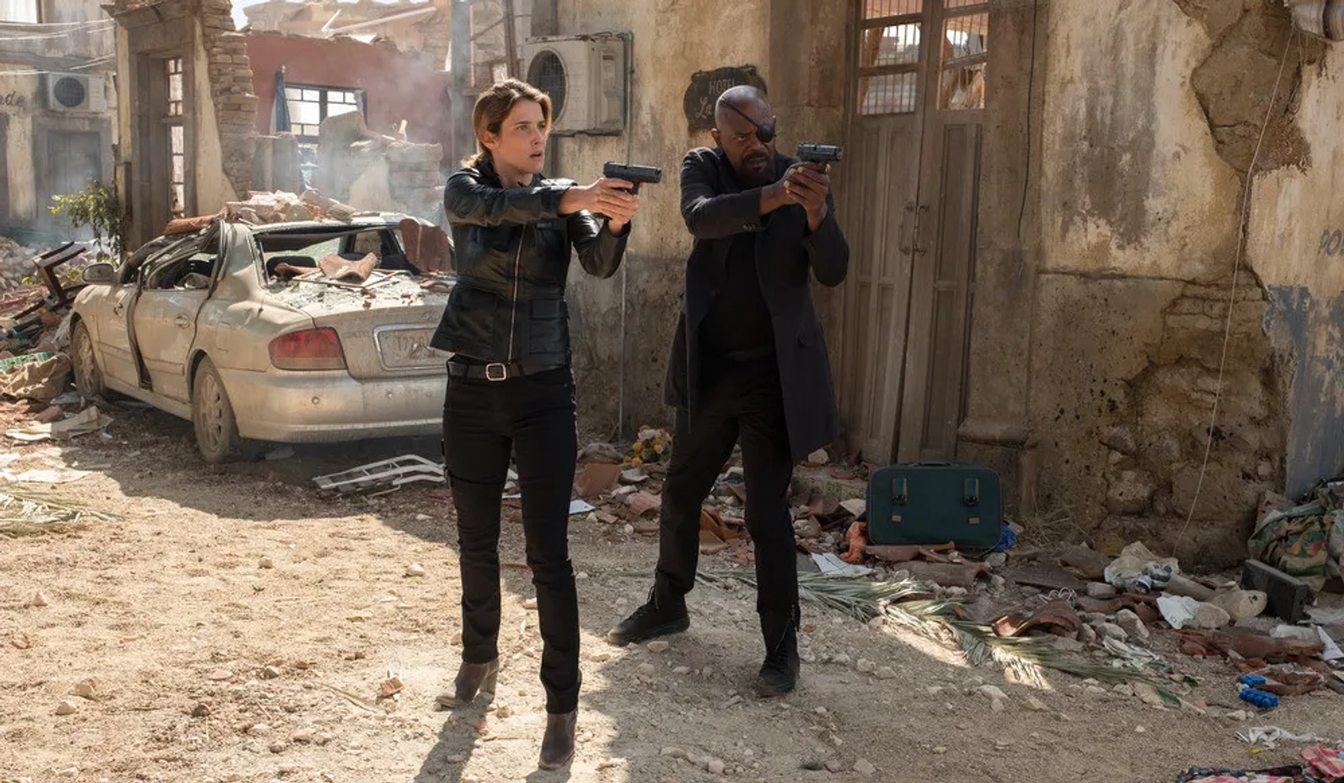 Samuel L. Jackson and Cobie Smulders in Spider-Man: Far from Home (2019)