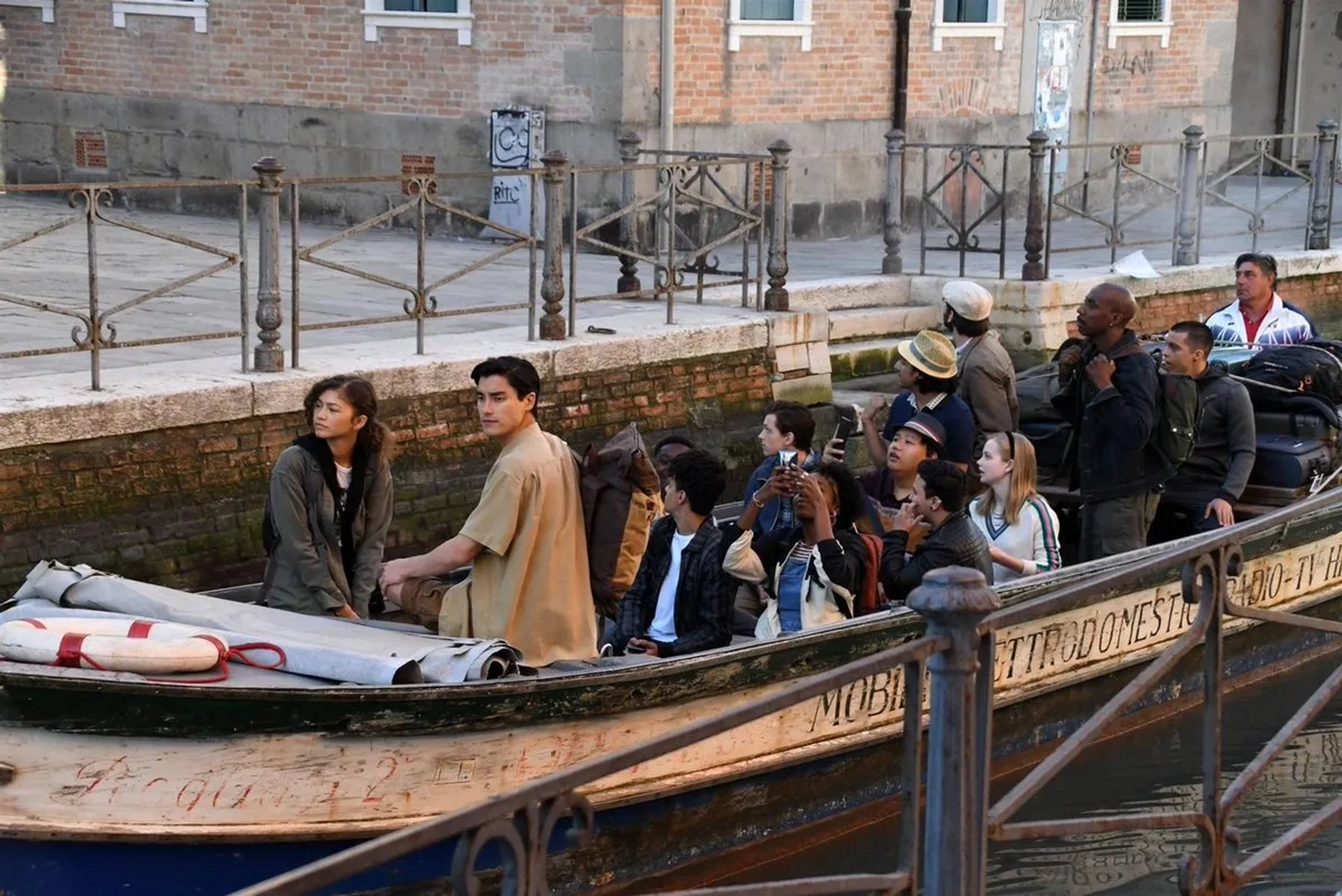 Martin Starr, Zach Barack, J.B. Smoove, Tony Revolori, Remy Hii, Angourie Rice, Zendaya, Tom Holland, and Jacob Batalon in Spider-Man: Far from Home (2019)