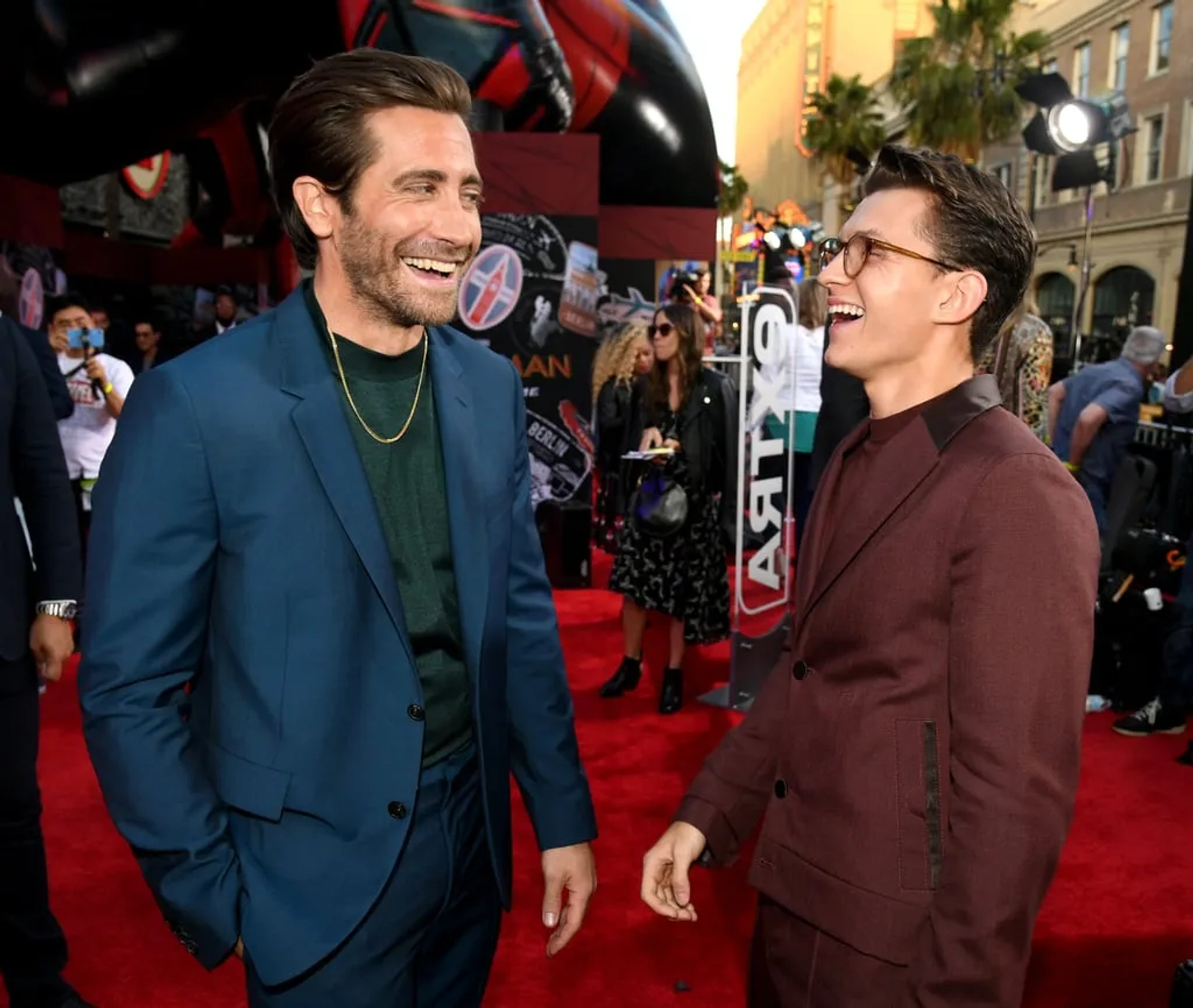 Jake Gyllenhaal and Tom Holland at an event for Spider-Man: Far from Home (2019)