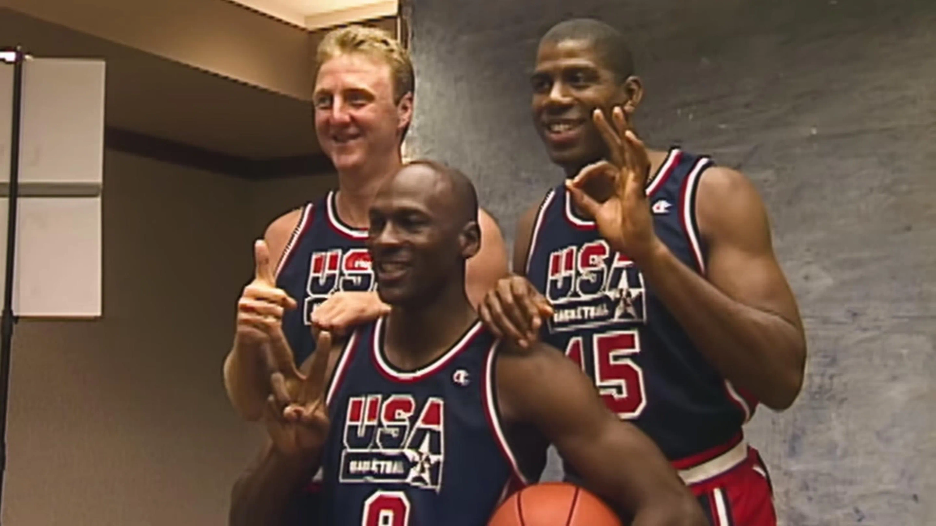 Michael Jordan, Magic Johnson, and Larry Bird in The Last Dance (2020)