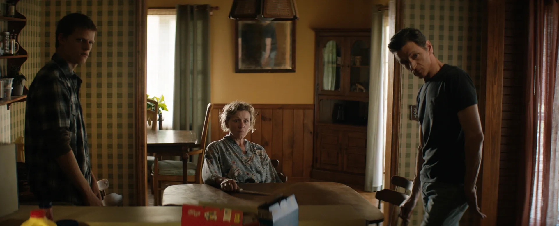 Frances McDormand, John Hawkes, and Lucas Hedges in Three Billboards Outside Ebbing, Missouri (2017)