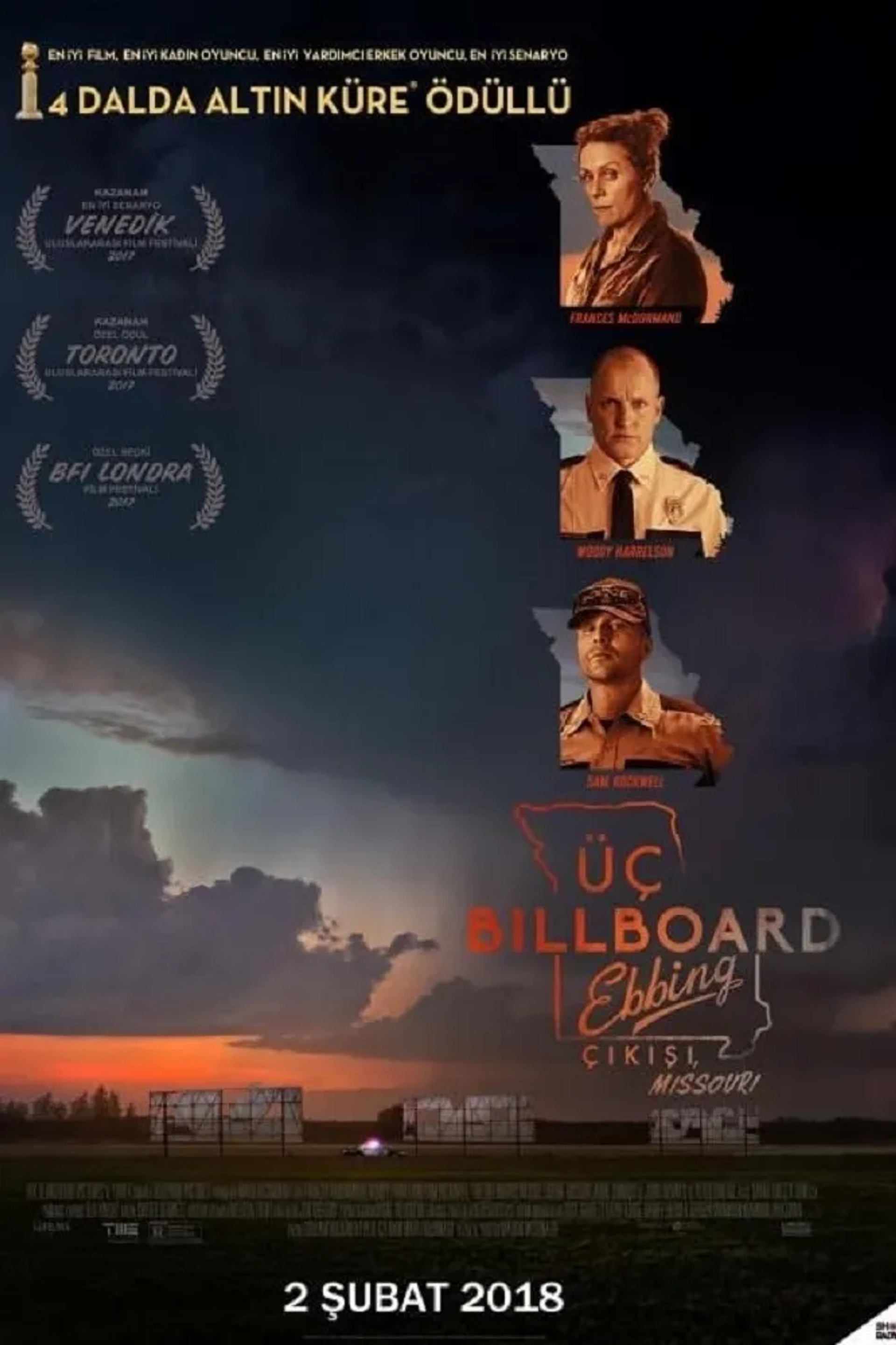 Woody Harrelson, Frances McDormand, and Sam Rockwell in Three Billboards Outside Ebbing, Missouri (2017)