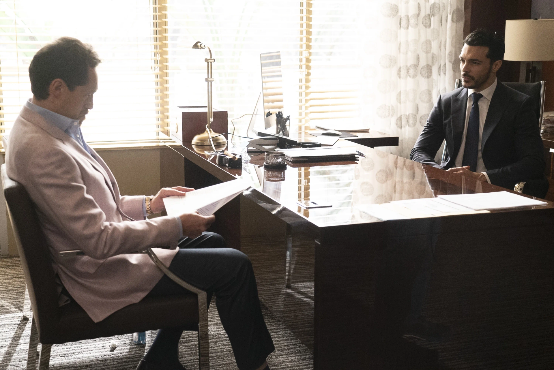 Demián Bichir and Shalim Ortiz in Grand Hotel (2019)