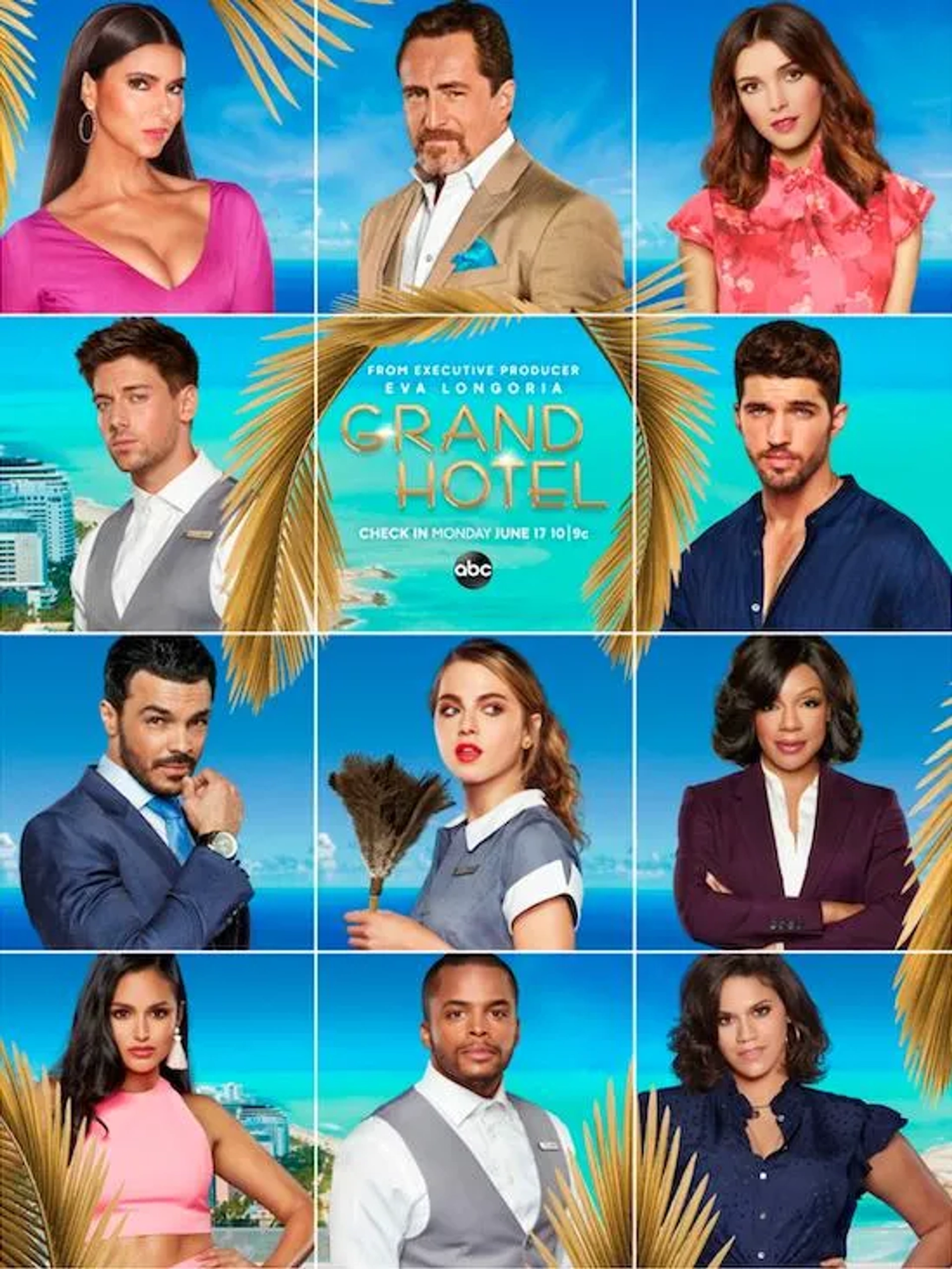 Demián Bichir, Wendy Raquel Robinson, Roselyn Sanchez, Chris Warren, Bryan Craig, Shalim Ortiz, Denyse Tontz, Anne Winters, Lincoln Younes, Justina Adorno, and Feliz Ramirez in Grand Hotel (2019)