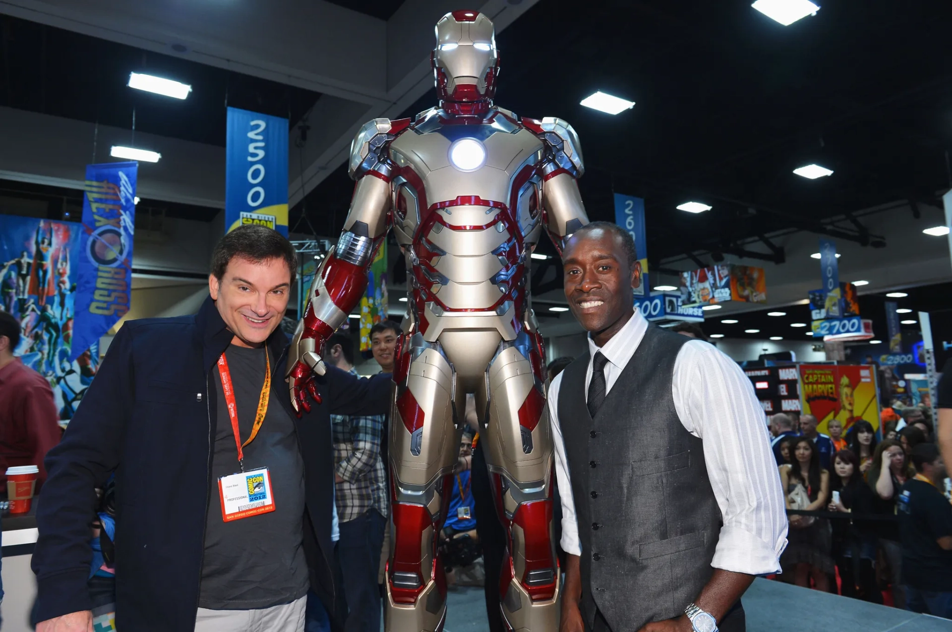 Don Cheadle and Shane Black at an event for Iron Man 3 (2013)