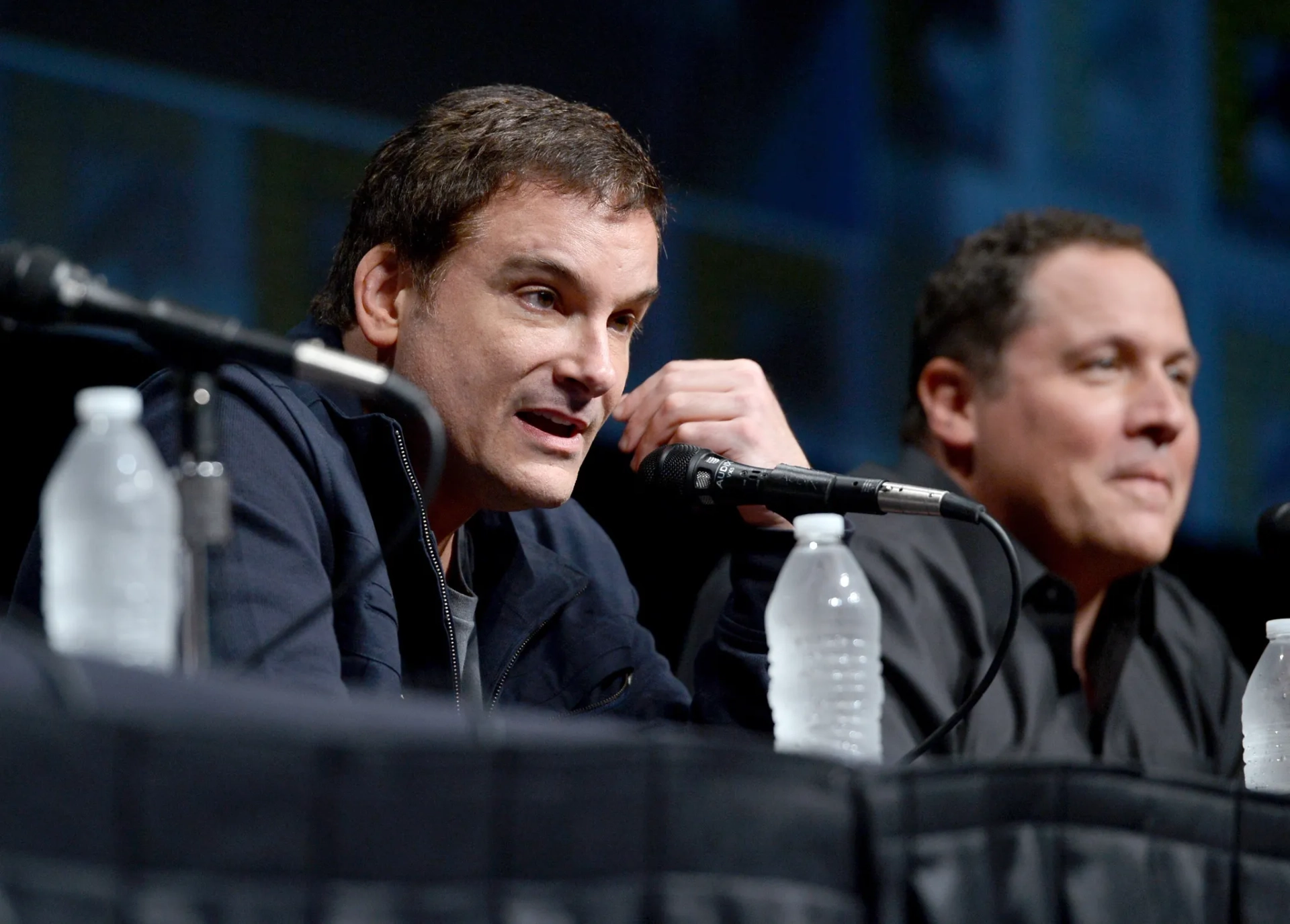 Shane Black and Jon Favreau at an event for Iron Man 3 (2013)