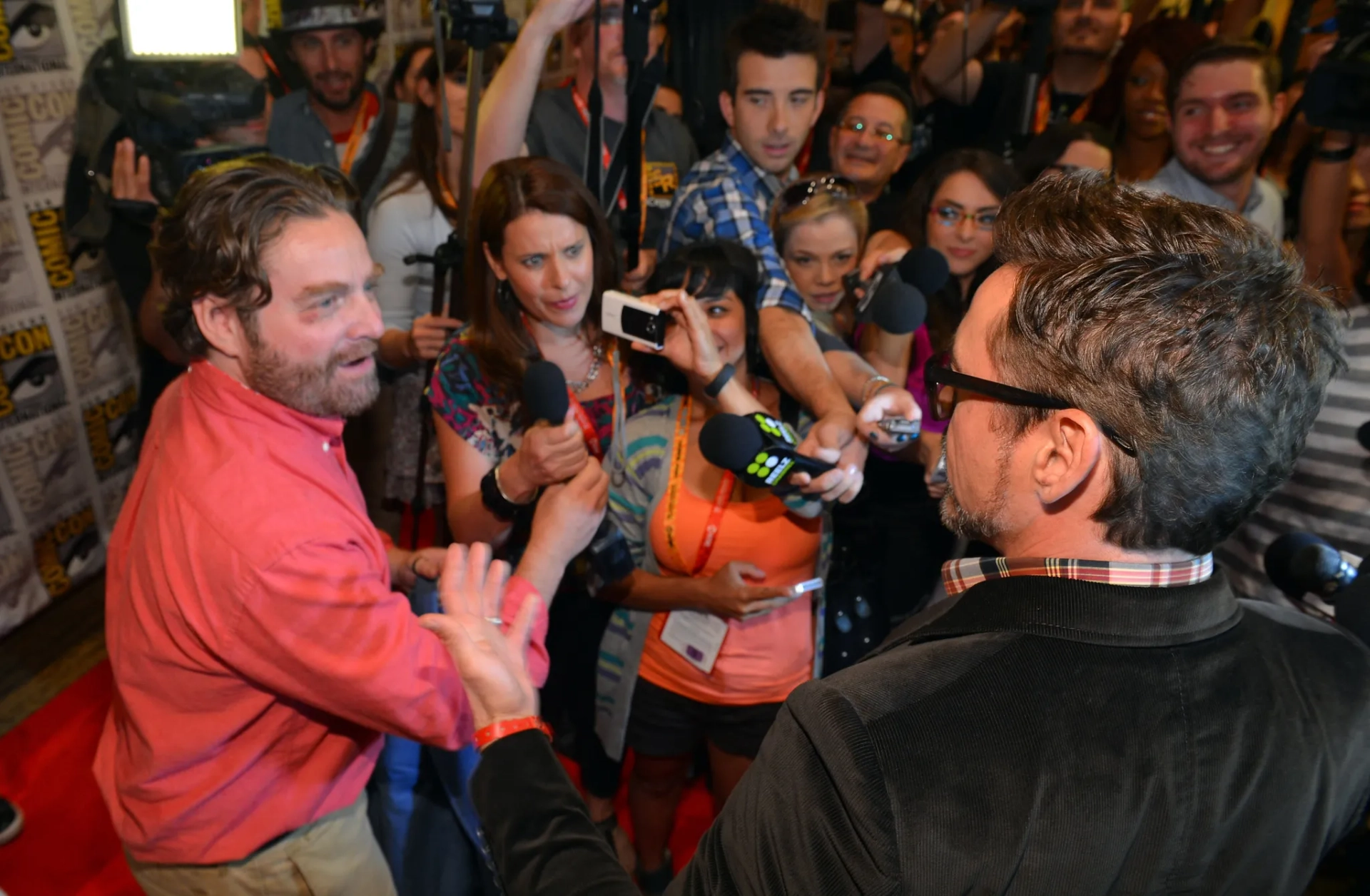 Robert Downey Jr. and Zach Galifianakis at an event for Iron Man 3 (2013)