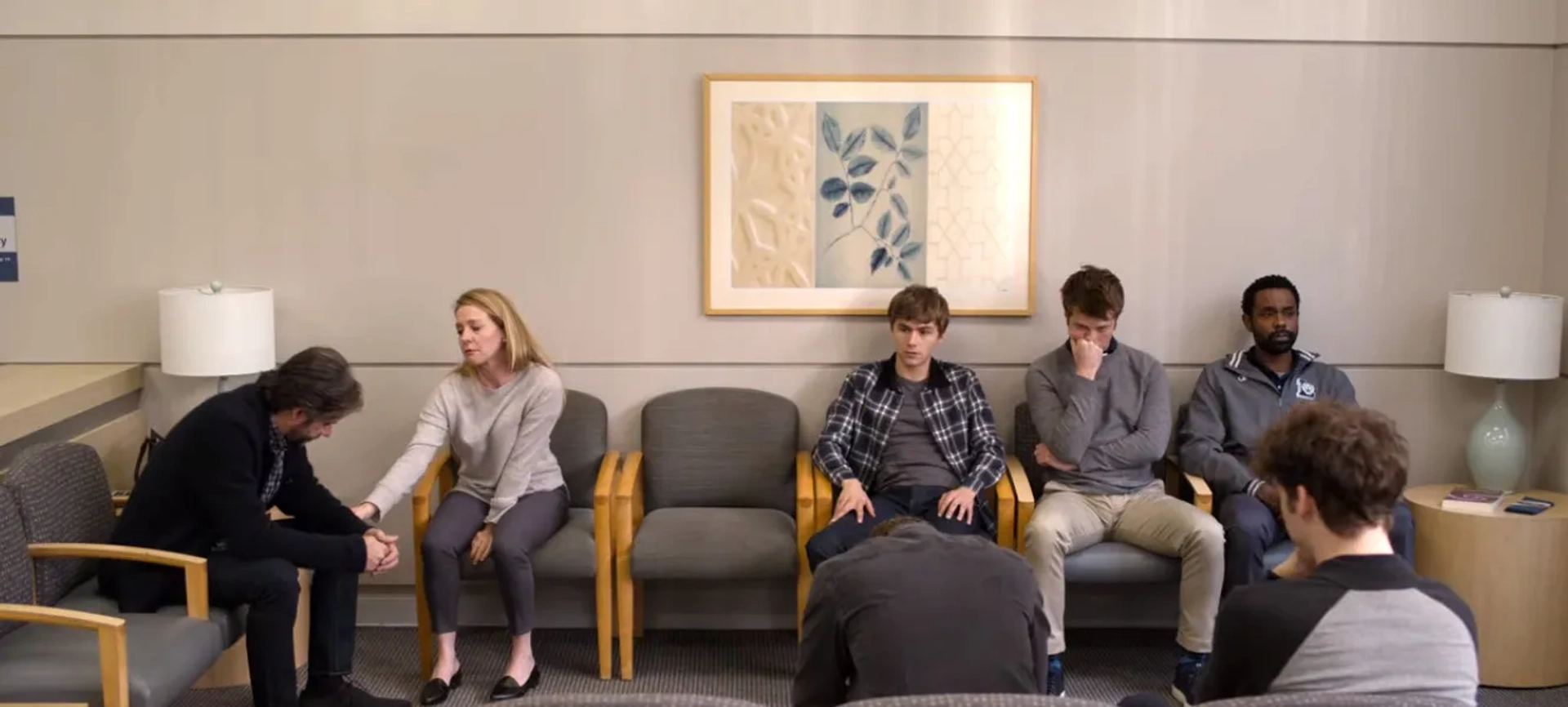 Josh Hamilton, Amy Hargreaves, Brandon Scott, Miles Heizer, and Tyler Barnhardt in 13 Reasons Why: Graduation (2020)