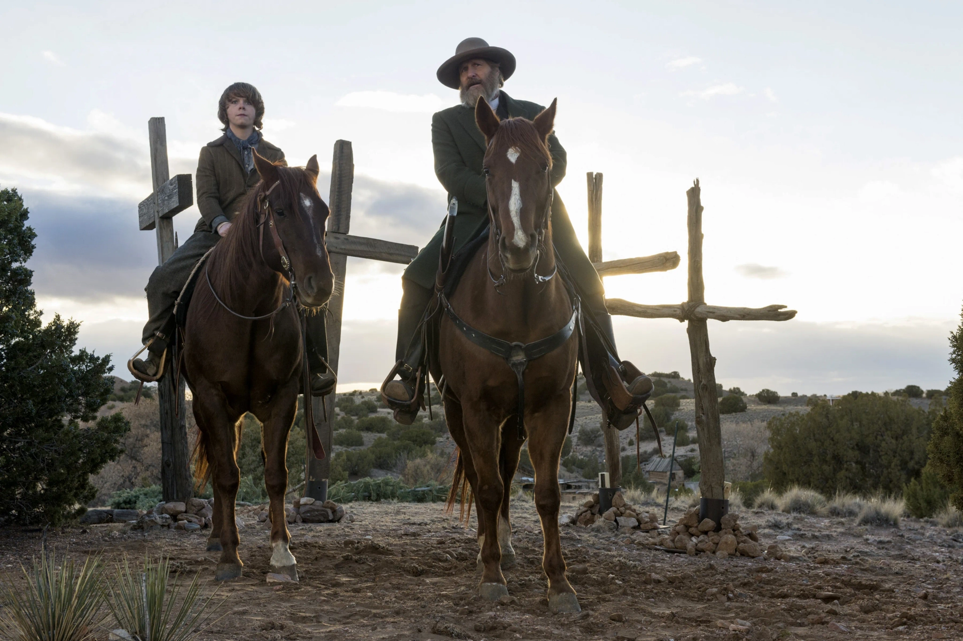 Griffin Kane with Jeff Daniels in Godless