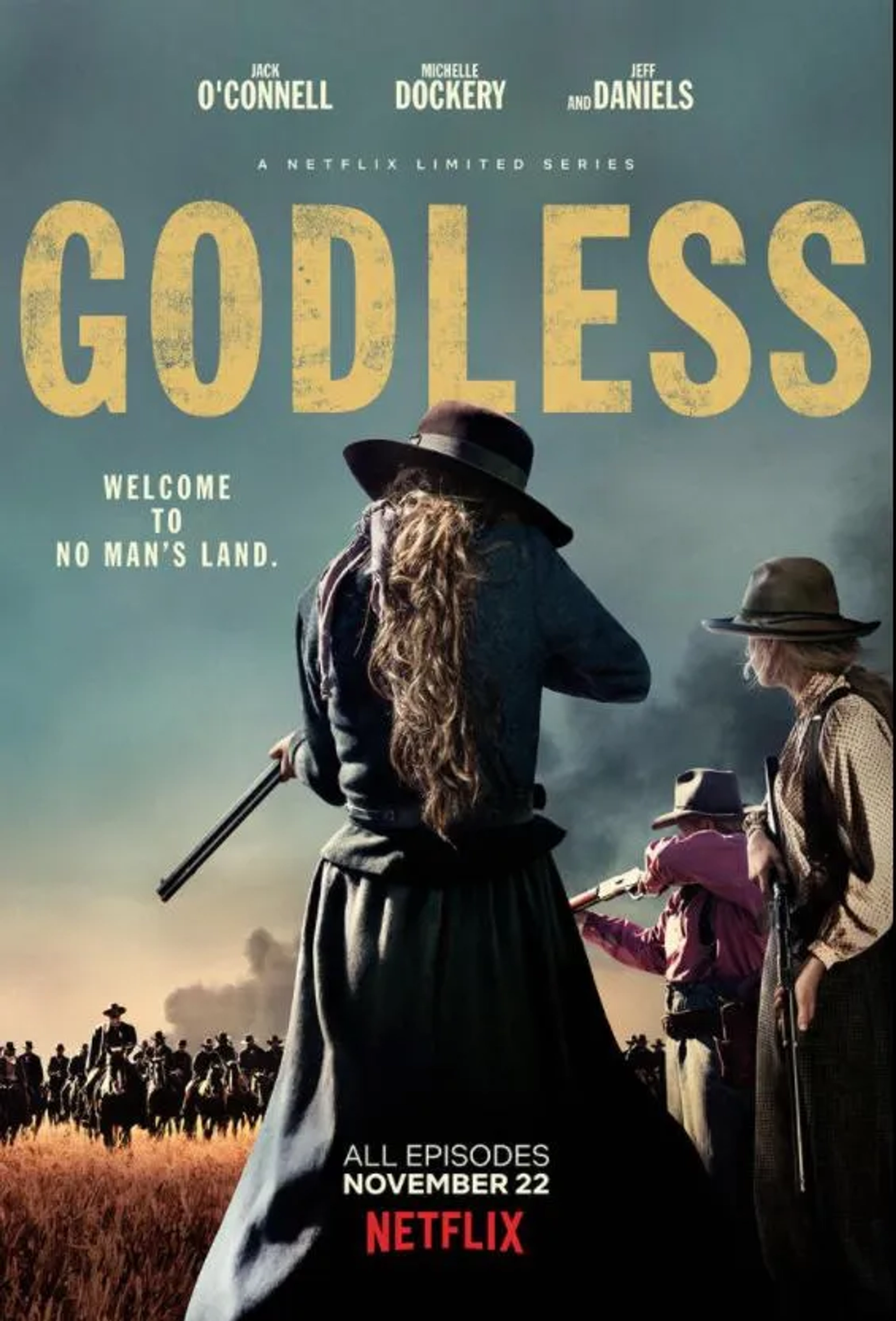 Merritt Wever, Michelle Dockery, Christiane Seidel, and Tess Frazer in Godless (2017)