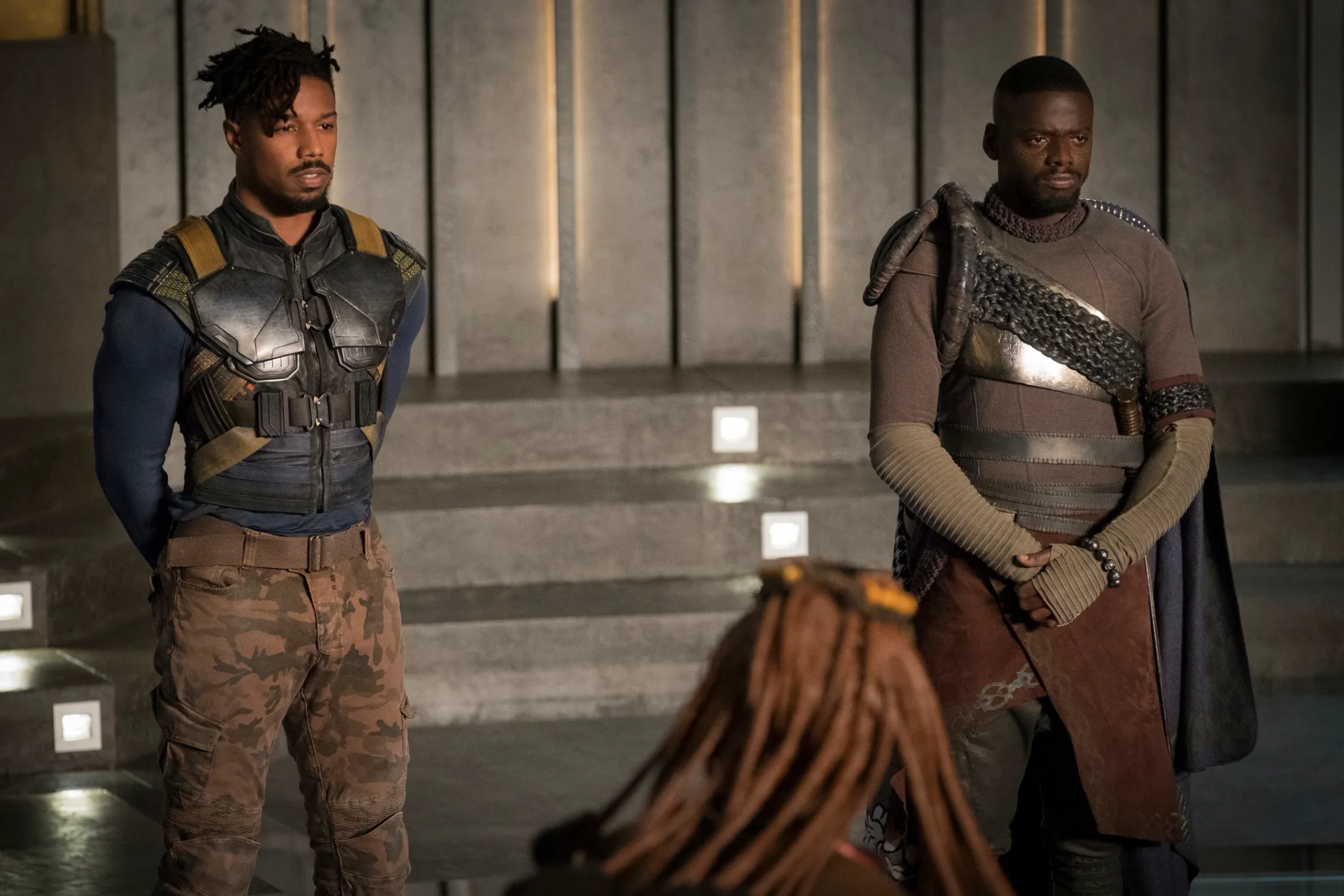 Michael B. Jordan and Daniel Kaluuya in Black Panther (2018)