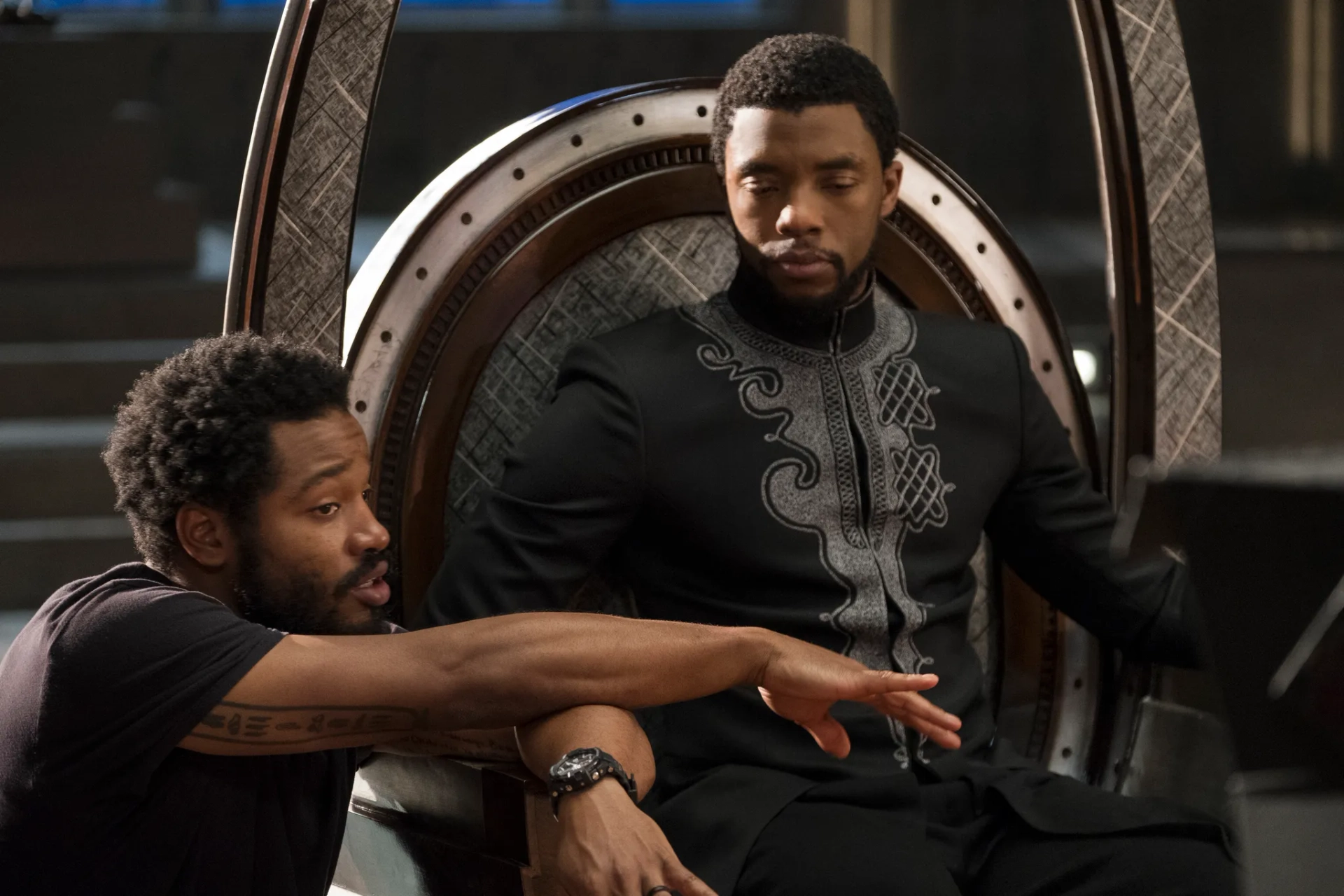 Chadwick Boseman and Ryan Coogler in Black Panther (2018)