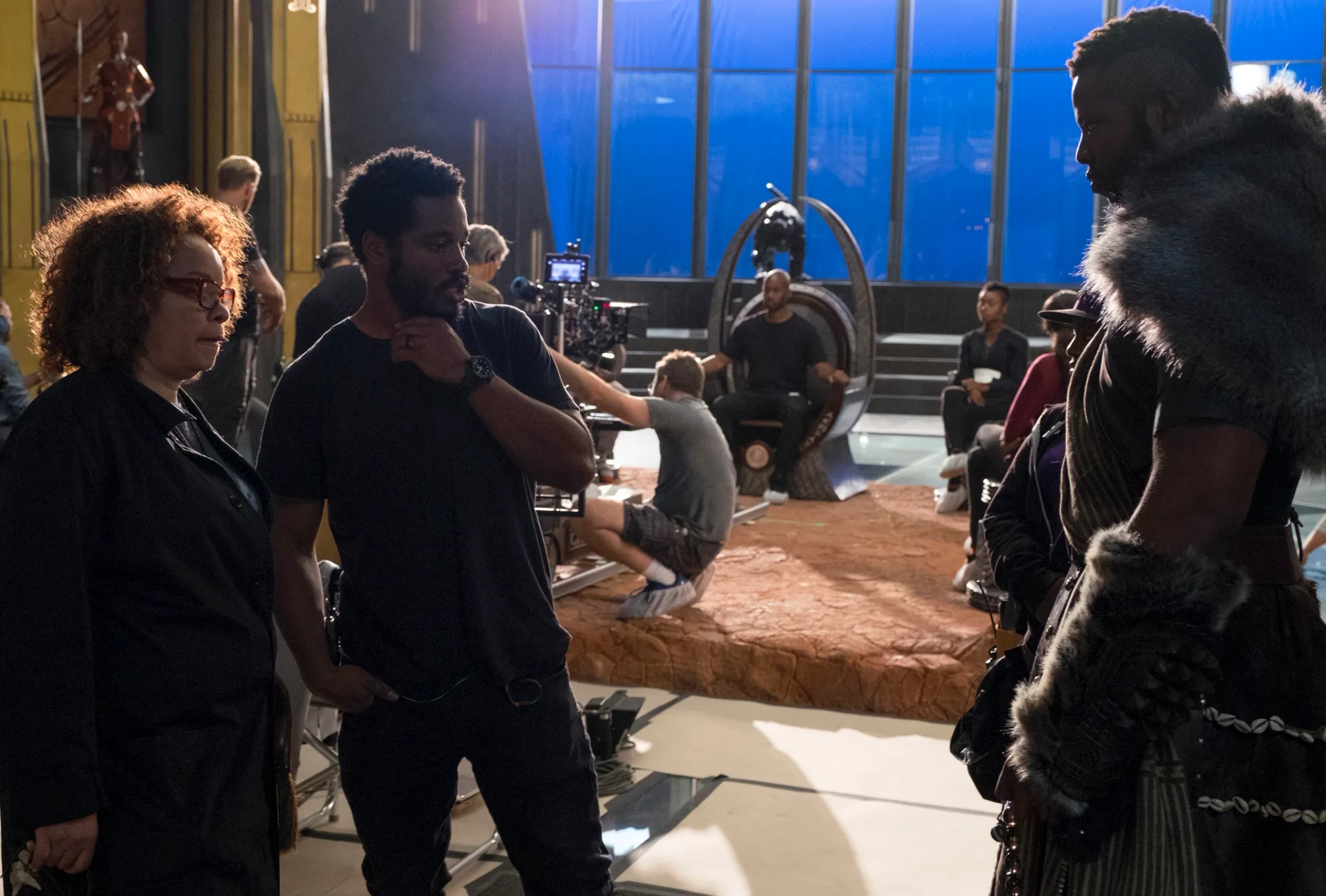 Ruth E. Carter, Ryan Coogler, and Winston Duke in Black Panther (2018)