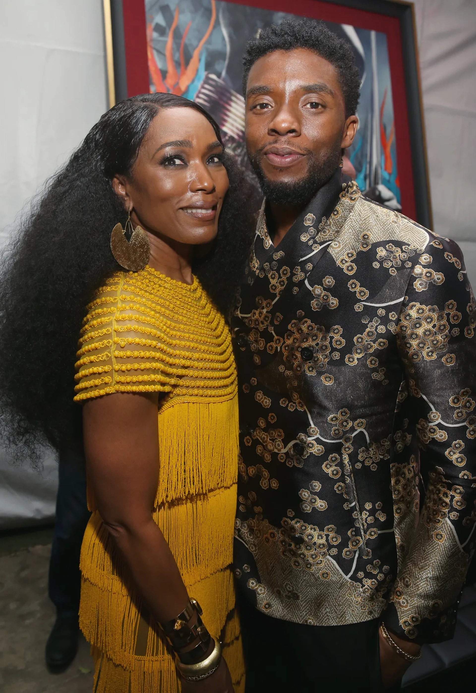 Angela Bassett and Chadwick Boseman at an event for Black Panther (2018)