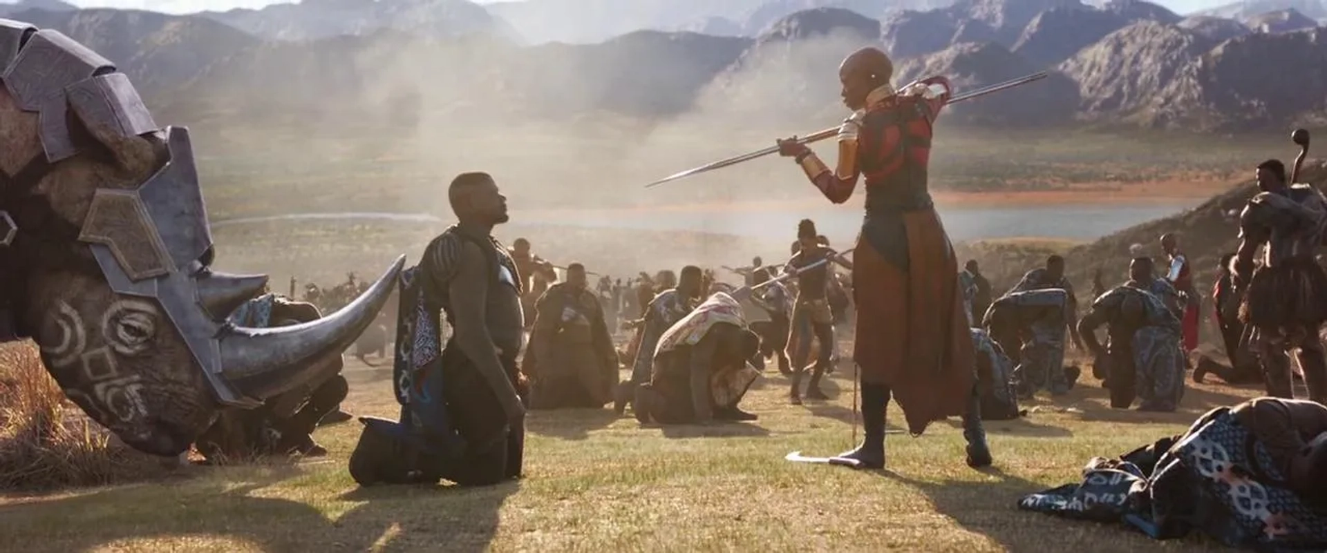 Danai Gurira and Daniel Kaluuya in Black Panther (2018)