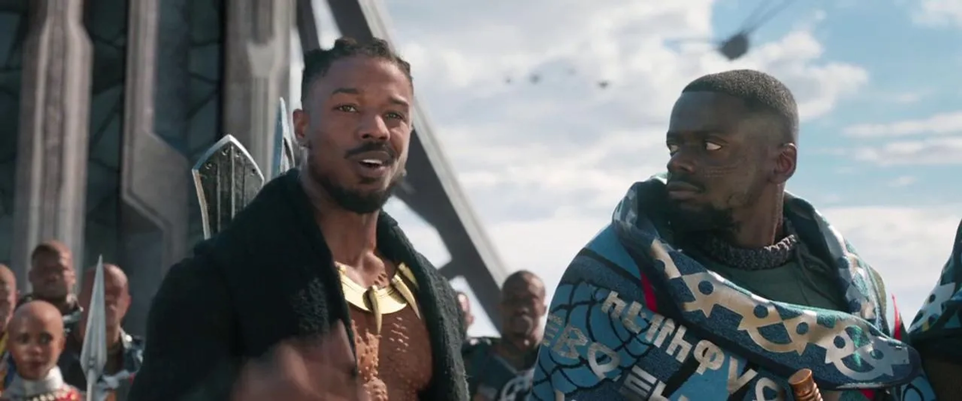 Michael B. Jordan and Daniel Kaluuya in Black Panther (2018)