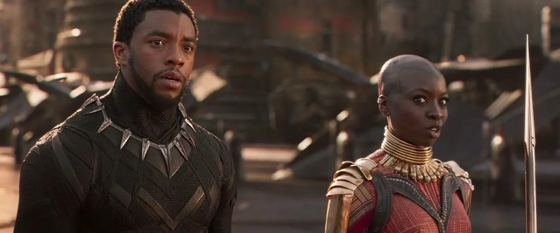 Chadwick Boseman and Danai Gurira in Black Panther (2018)