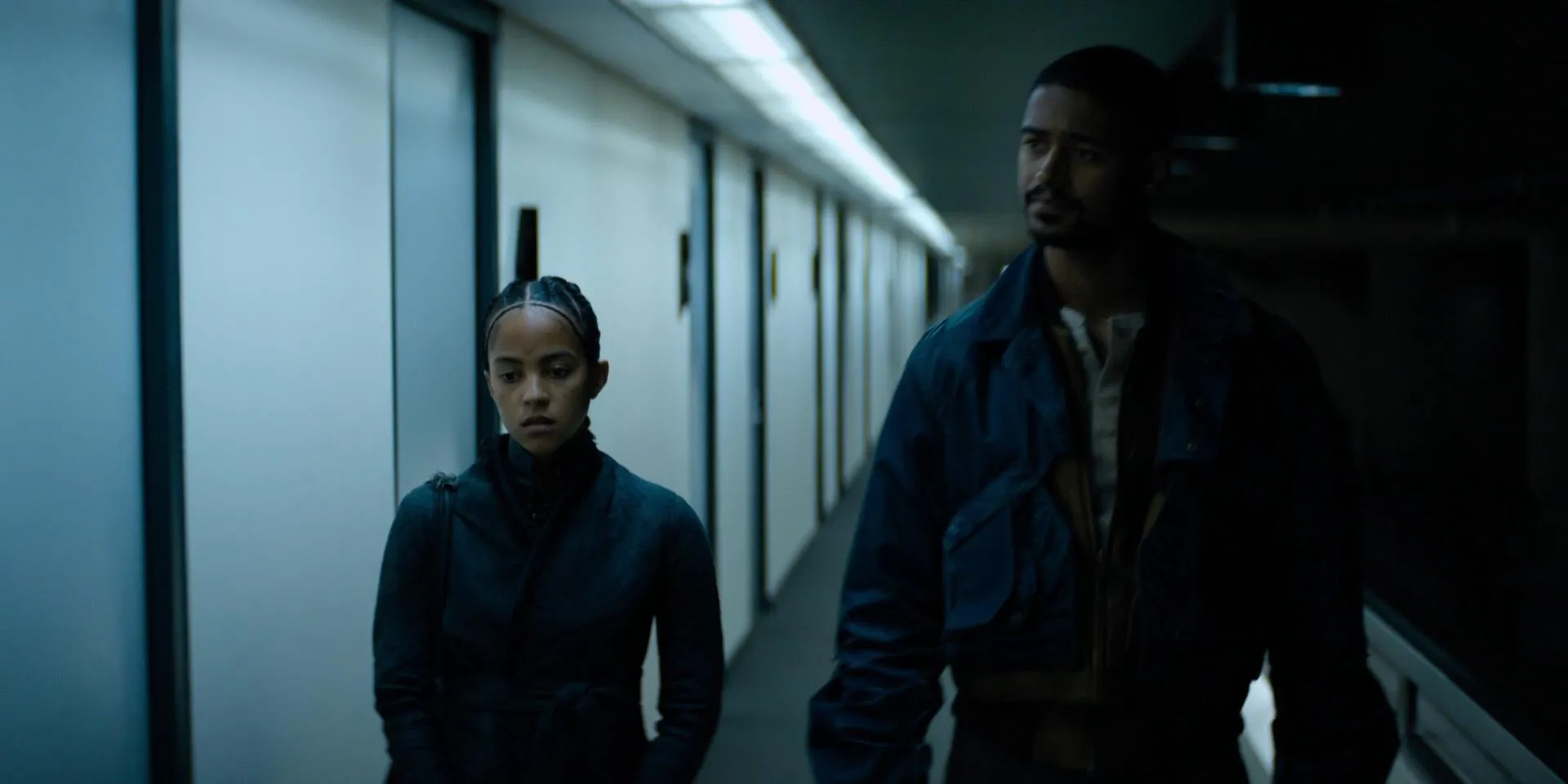 Alfred Enoch and Lou Llobell in Foundation (2021)