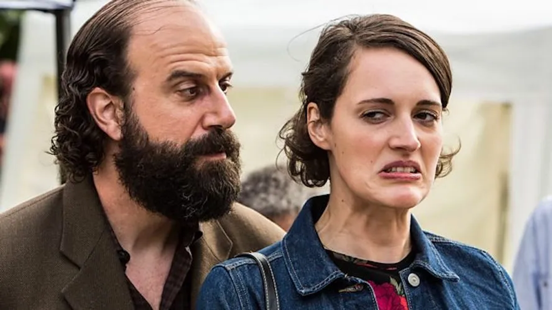 Brett Gelman and Phoebe Waller-Bridge in Fleabag (2016)