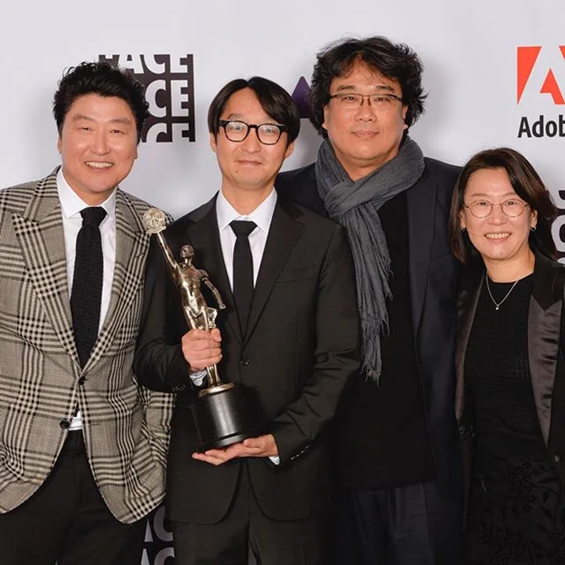 Bong Joon Ho and Jinmo Yang at an event for Parasite (2019)