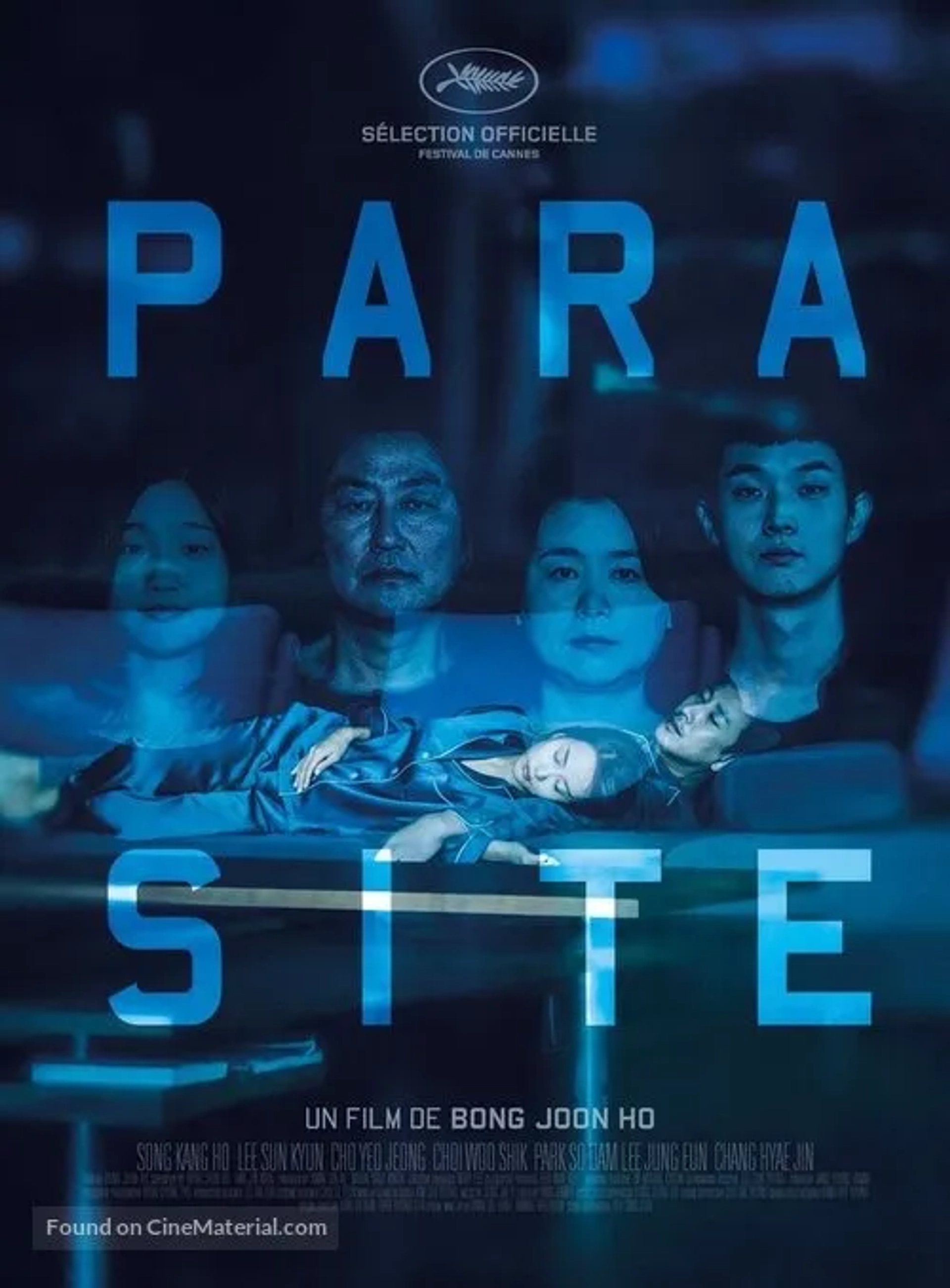 Song Kang-ho, Lee Sun-kyun, Cho Yeo-jeong, Jang Hye-jin, Choi Woo-sik, and Park So-dam in Parasite (2019)