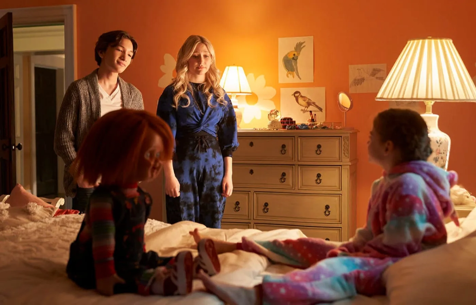 Teo Briones, Alyvia Alyn Lind, and Carina Battrick in Chucky: I Like to Be Hugged (2021)