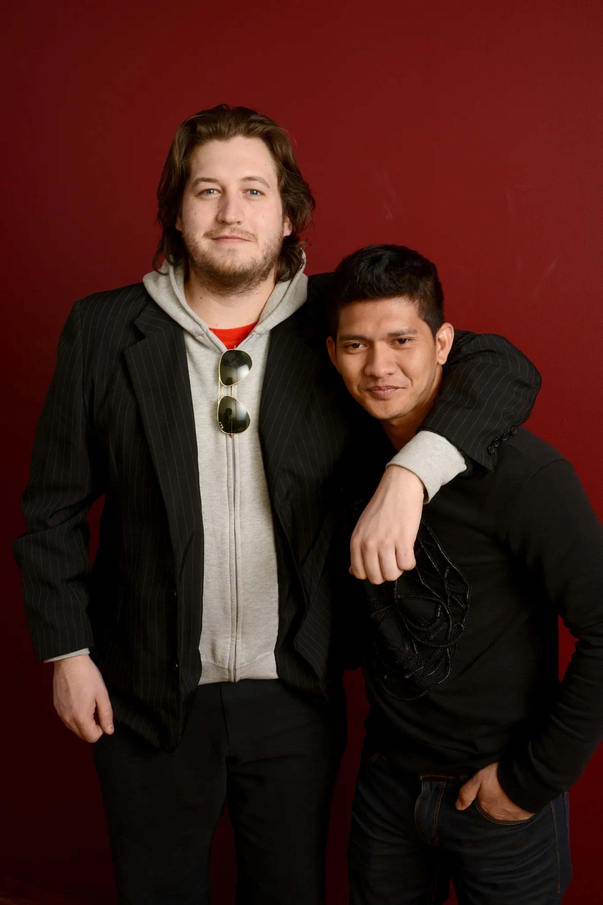 Gareth Evans and Iko Uwais at an event for The Raid 2 (2014)