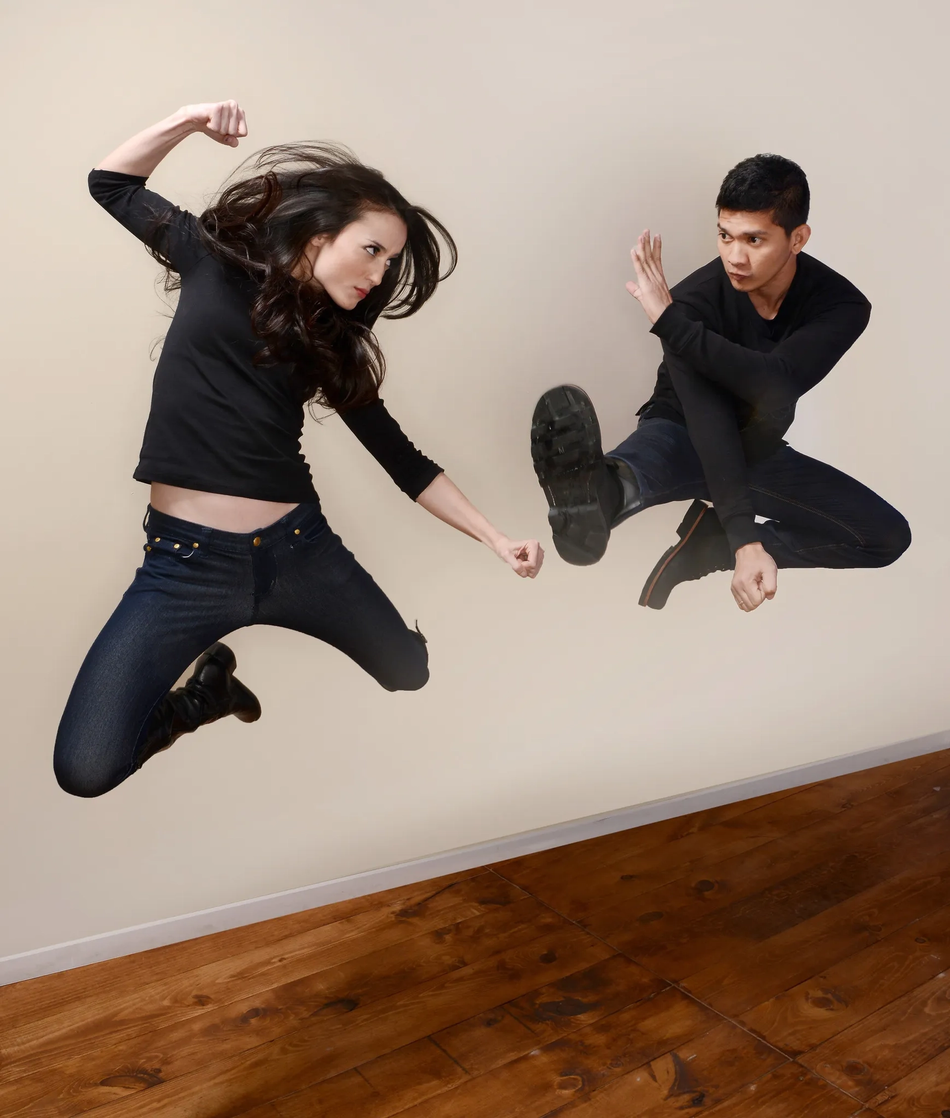 Julie Estelle and Iko Uwais at an event for The Raid 2 (2014)