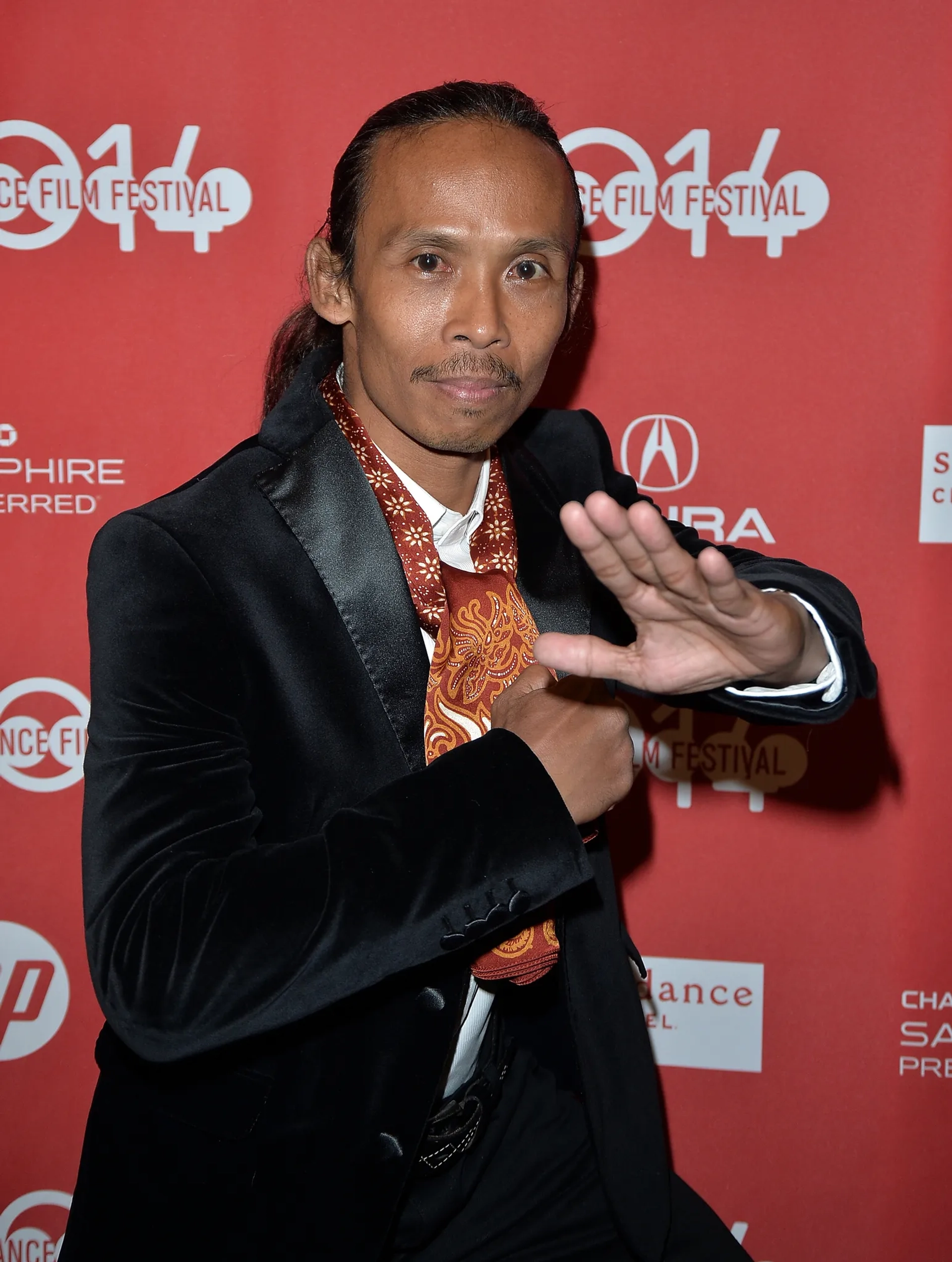 Yayan Ruhian at an event for The Raid 2 (2014)