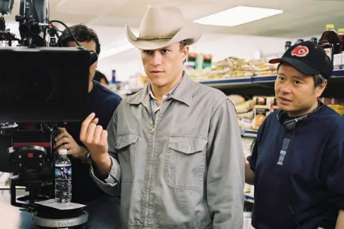 Ang Lee and Heath Ledger in Brokeback Mountain (2005)