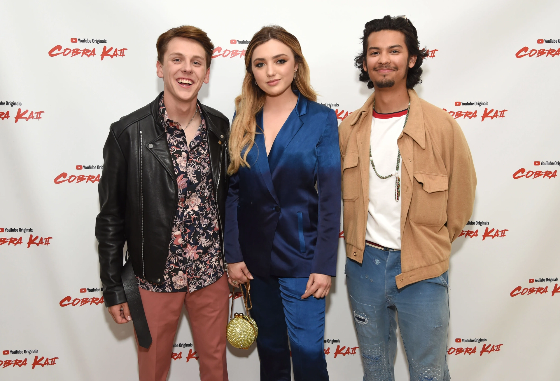 Peyton List, Jacob Bertrand, and Xolo Maridueña at an event for Cobra Kai (2018)