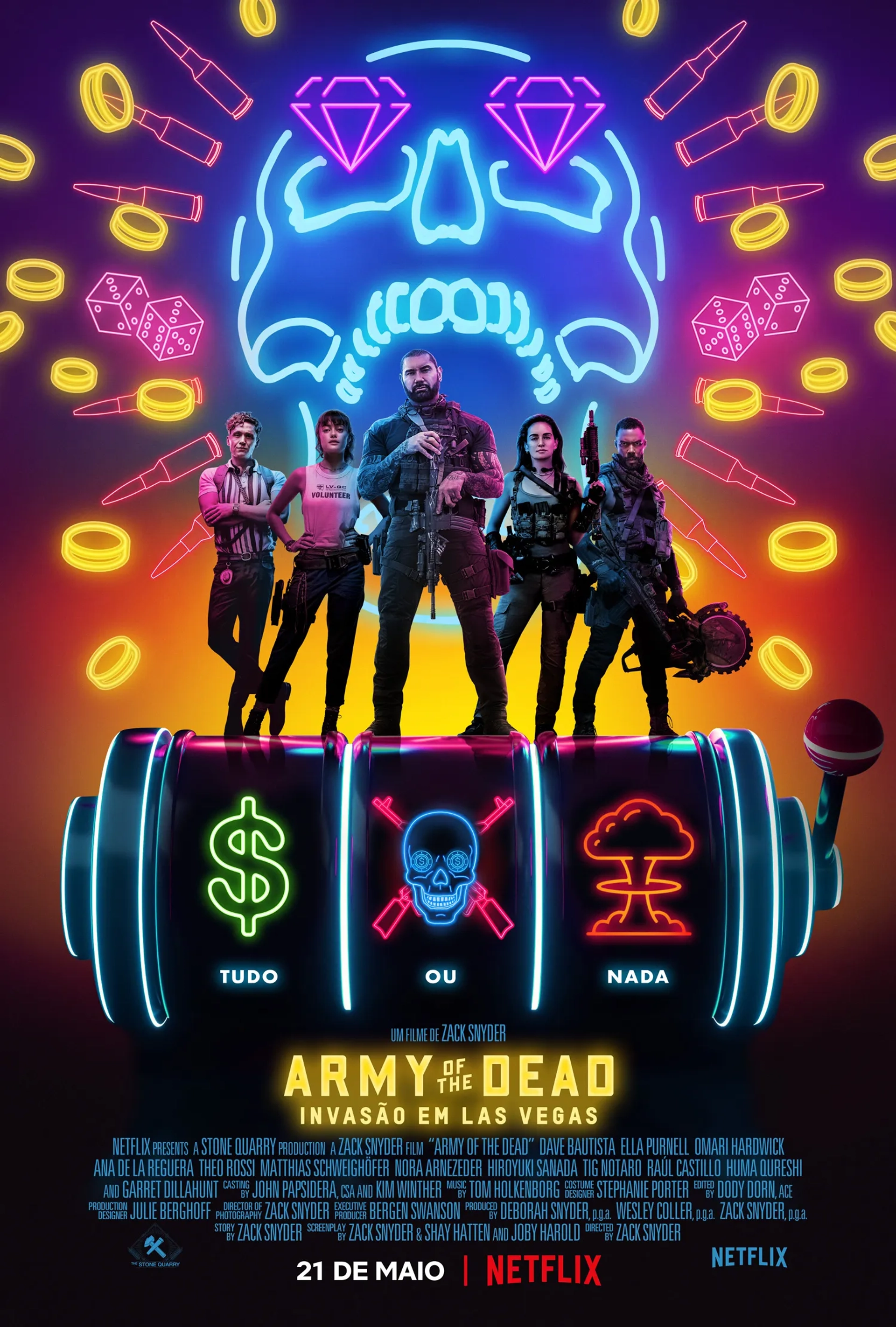 Ana de la Reguera, Matthias Schweighöfer, Omari Hardwick, Dave Bautista, and Ella Purnell in Army of the Dead (2021)