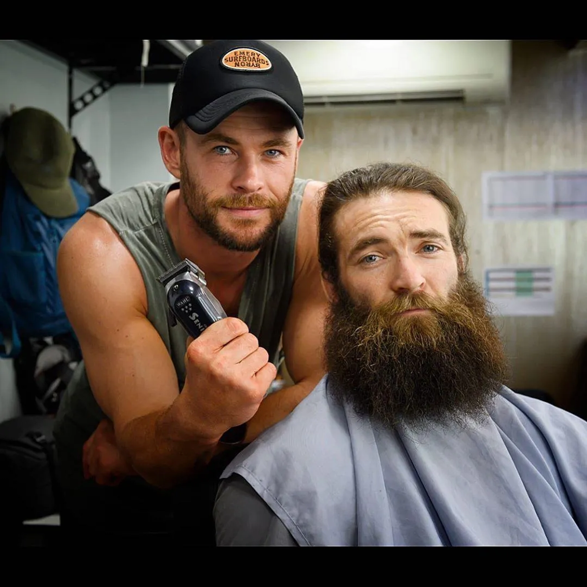 Sam Hargrave and Chris Hemsworth in Extraction (2020)