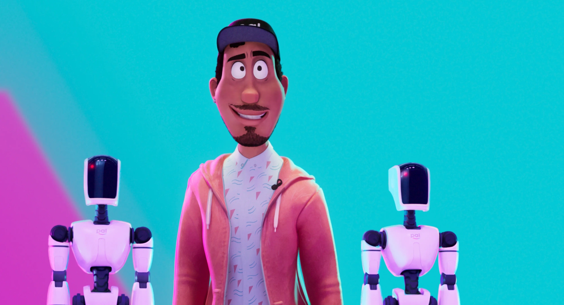 Eric André and Beck Bennett in The Mitchells vs the Machines (2021)