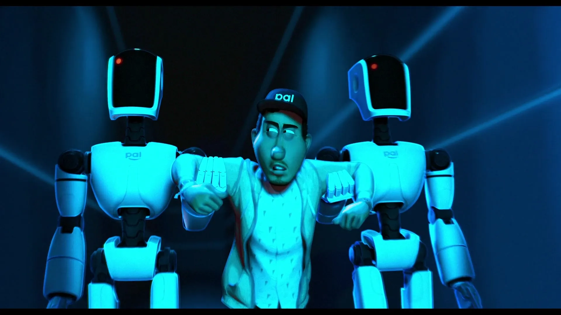 Eric André and Beck Bennett in The Mitchells vs the Machines (2021)