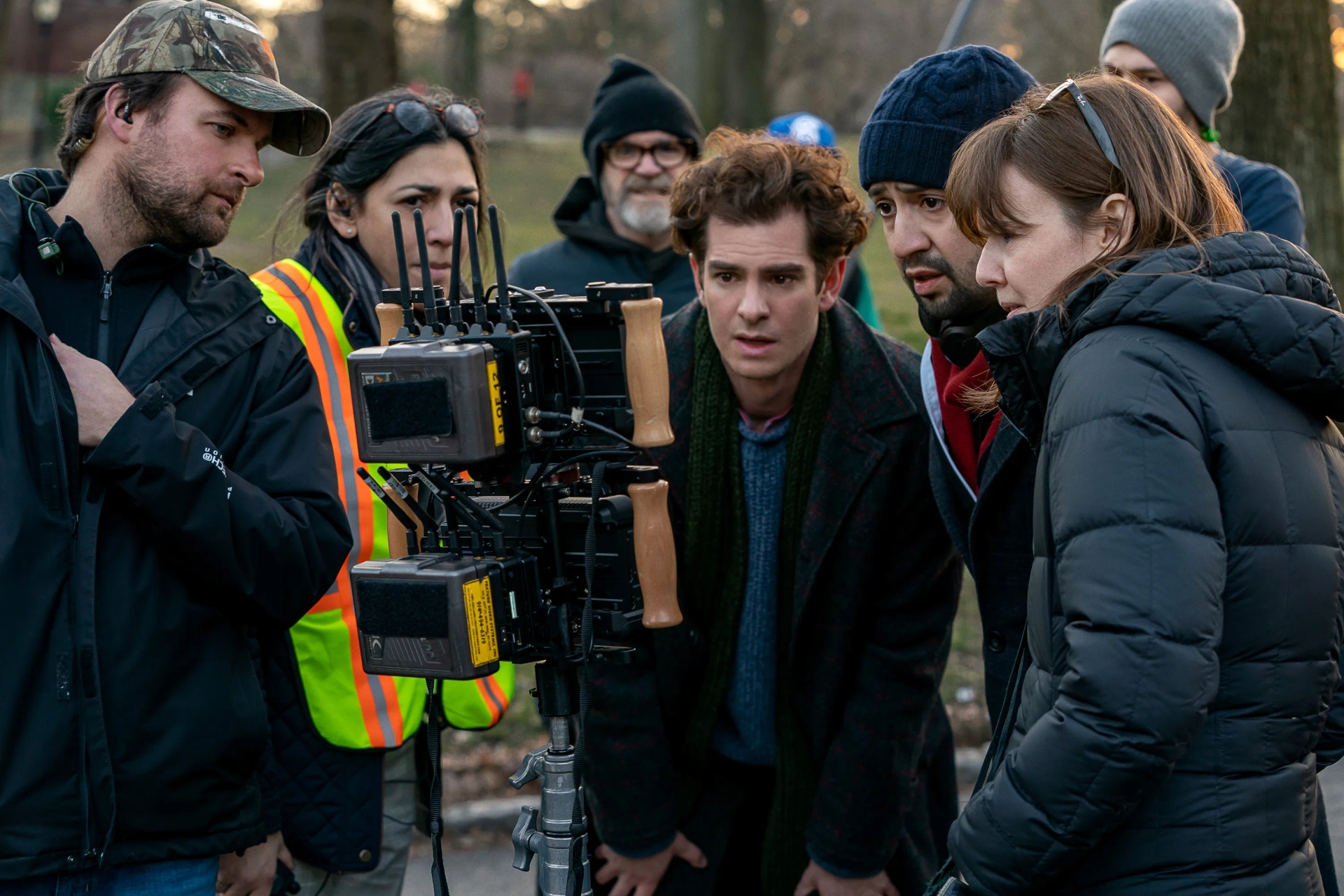 Alice Brooks, Lin-Manuel Miranda, and Andrew Garfield in tick, tick... BOOM! (2021)