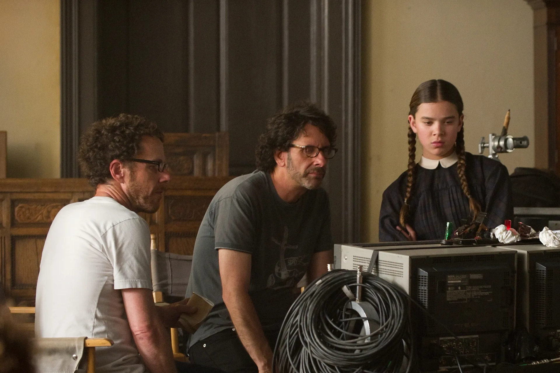 Ethan Coen, Joel Coen, and Hailee Steinfeld in True Grit (2010)