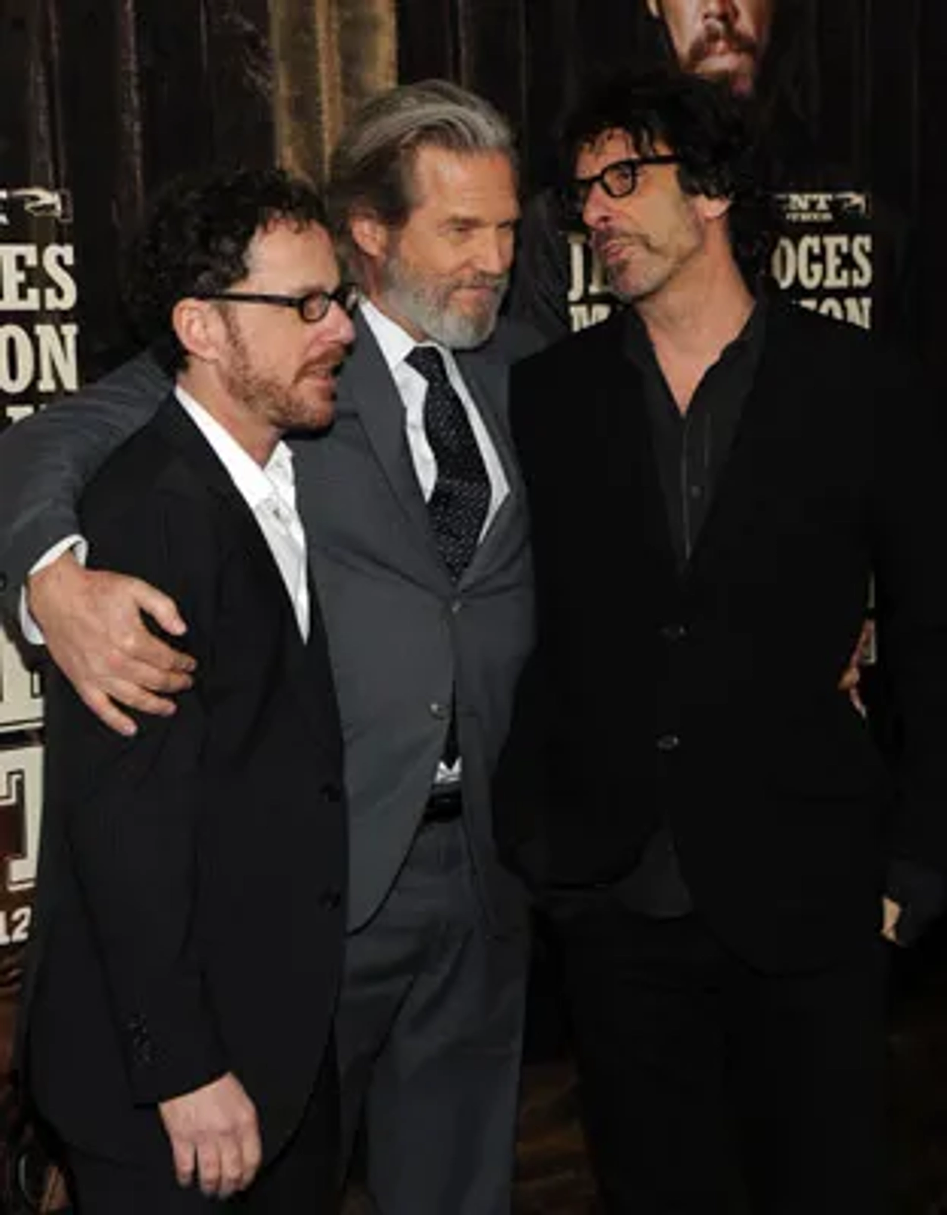 Jeff Bridges, Ethan Coen, and Joel Coen at an event for True Grit (2010)