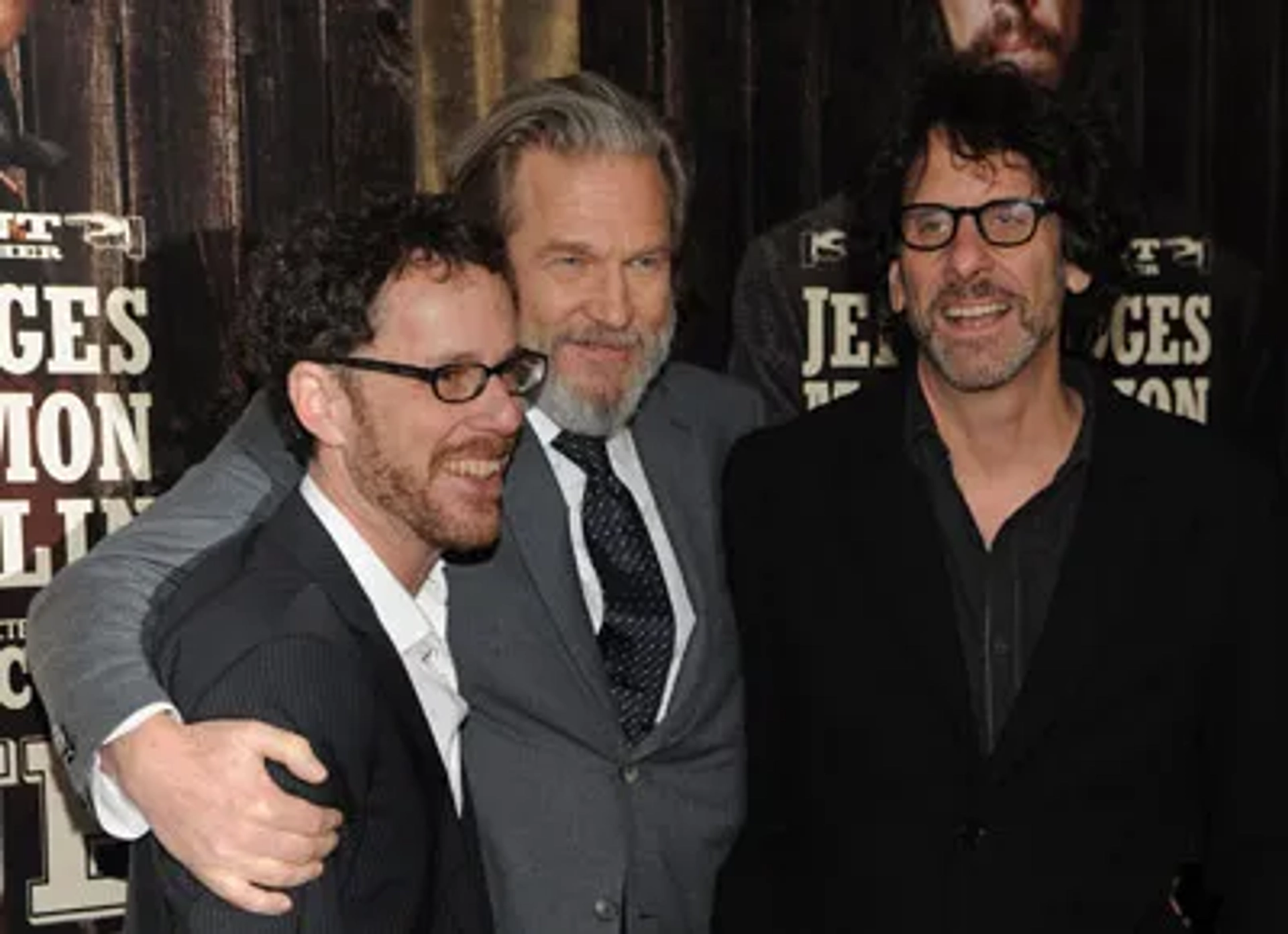 Jeff Bridges, Ethan Coen, and Joel Coen at an event for True Grit (2010)