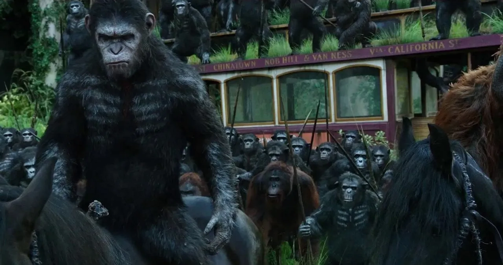 Karin Konoval and Andy Serkis in Dawn of the Planet of the Apes (2014)