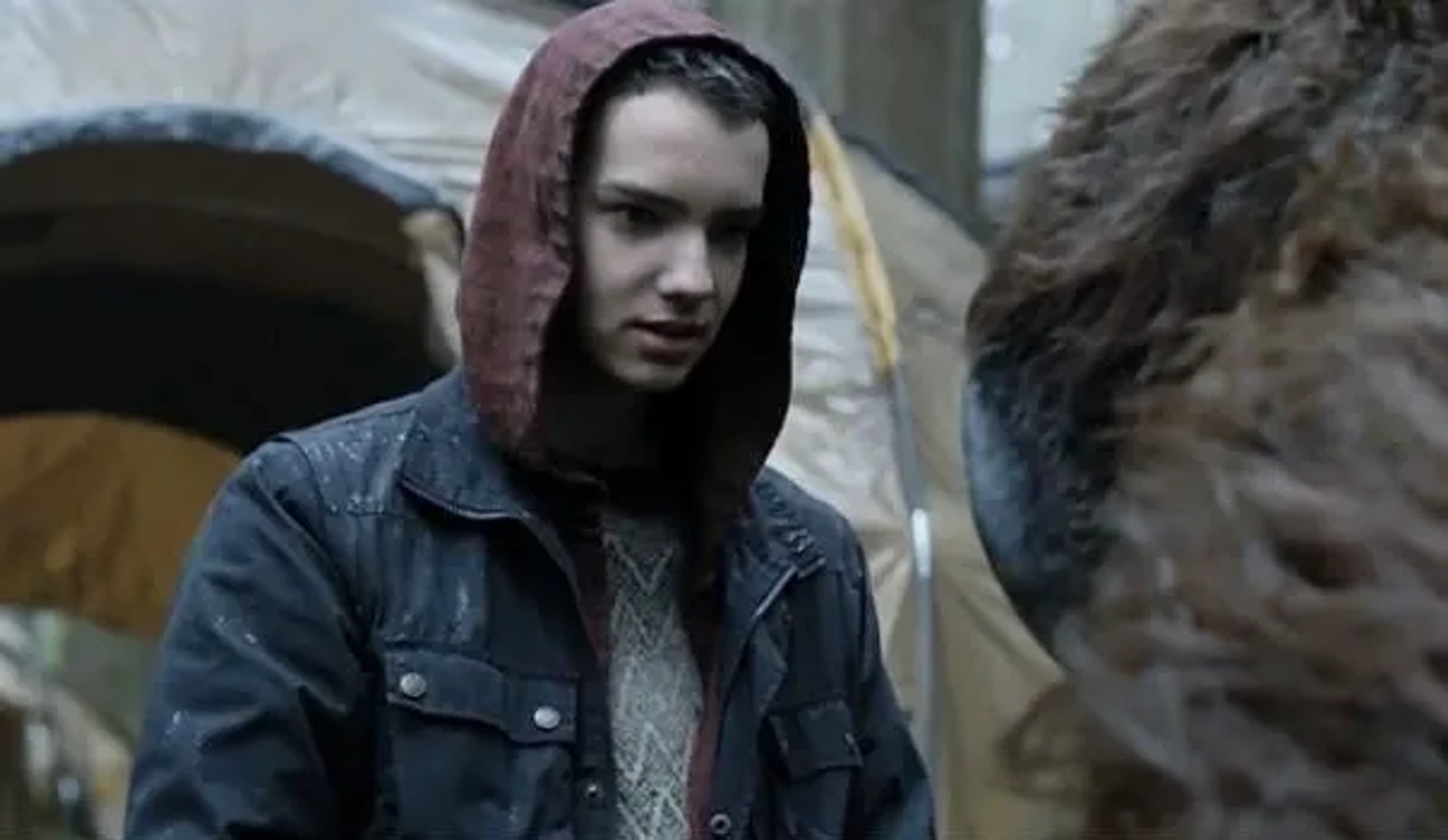 Karin Konoval and Kodi Smit-McPhee in Dawn of the Planet of the Apes (2014)