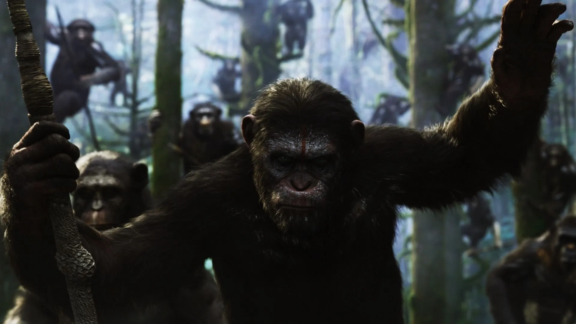 Andy Serkis and Terry Notary in Dawn of the Planet of the Apes (2014)