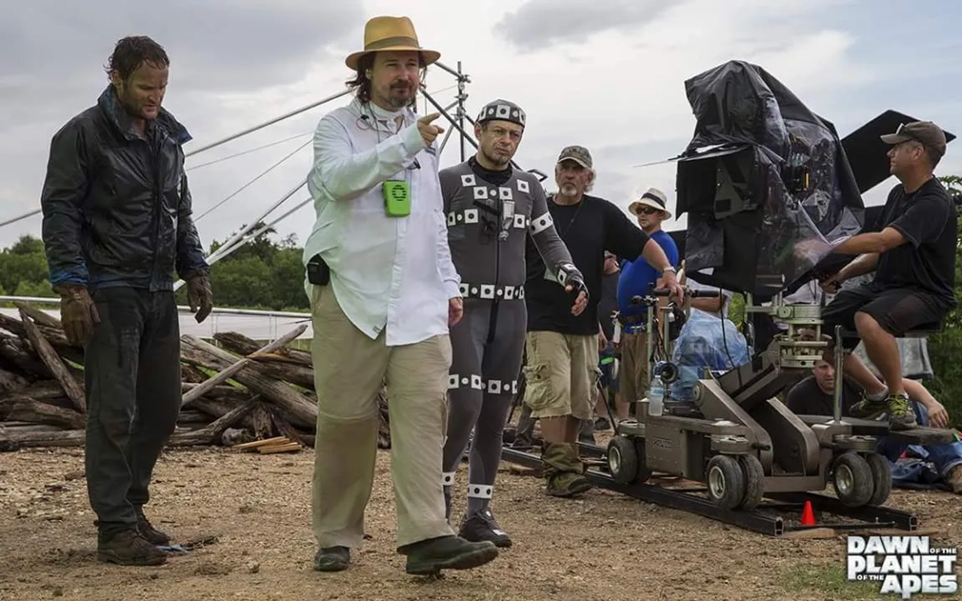 Jason Clarke, Matt Reeves, and Andy Serkis in Dawn of the Planet of the Apes (2014)