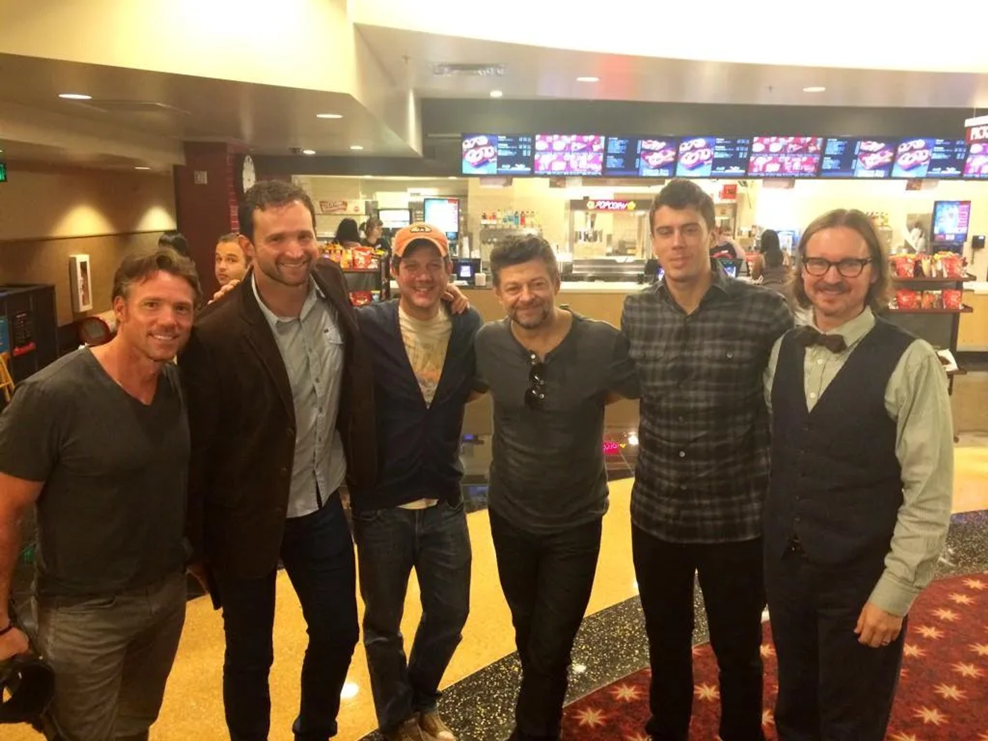 Michael Giacchino, Dan Lemmon, Matt Reeves, Andy Serkis, Terry Notary, and Toby Kebbell at an event for Dawn of the Planet of the Apes (2014)