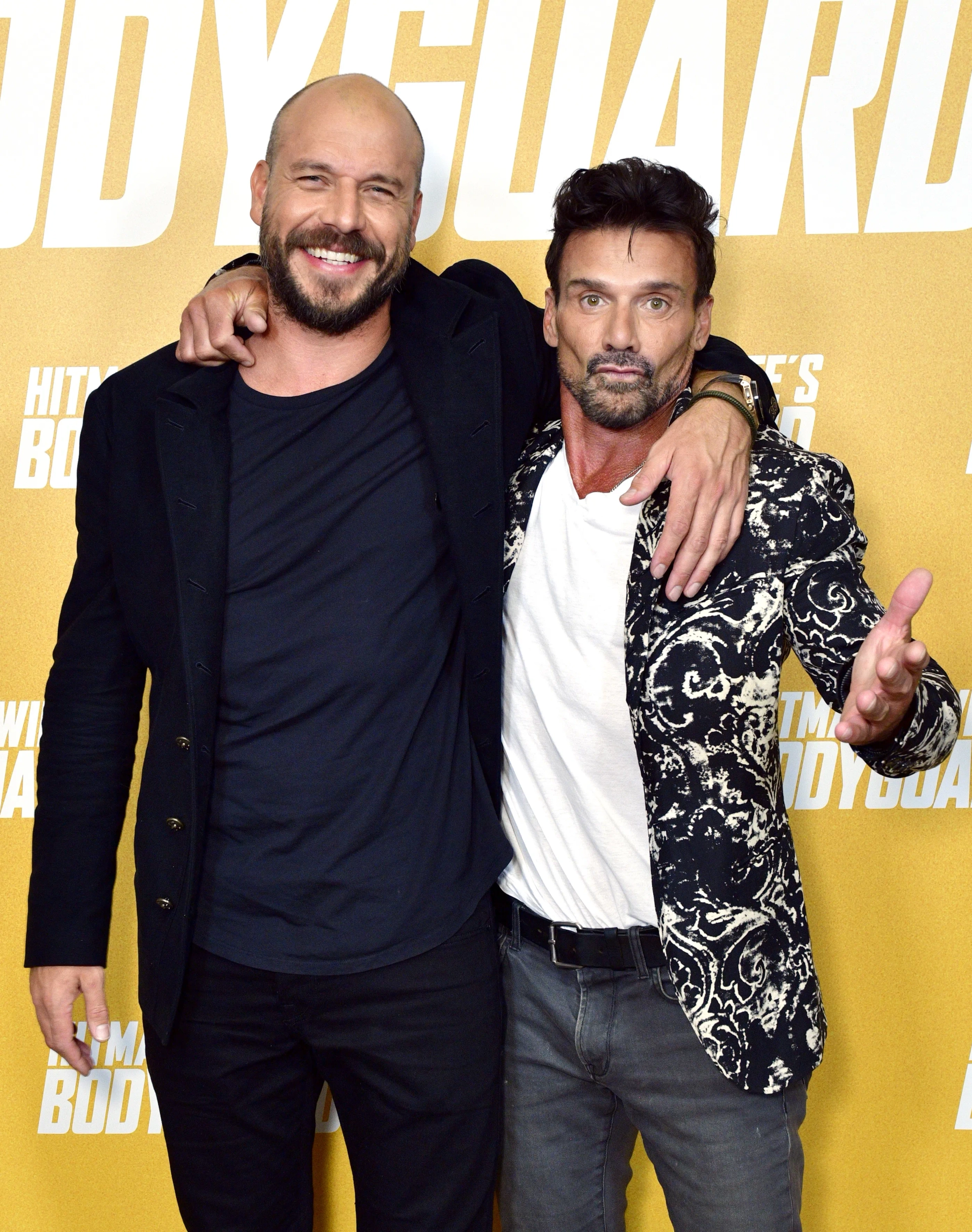 Frank Grillo and Patrick Hughes at an event for Hitman's Wife's Bodyguard (2021)