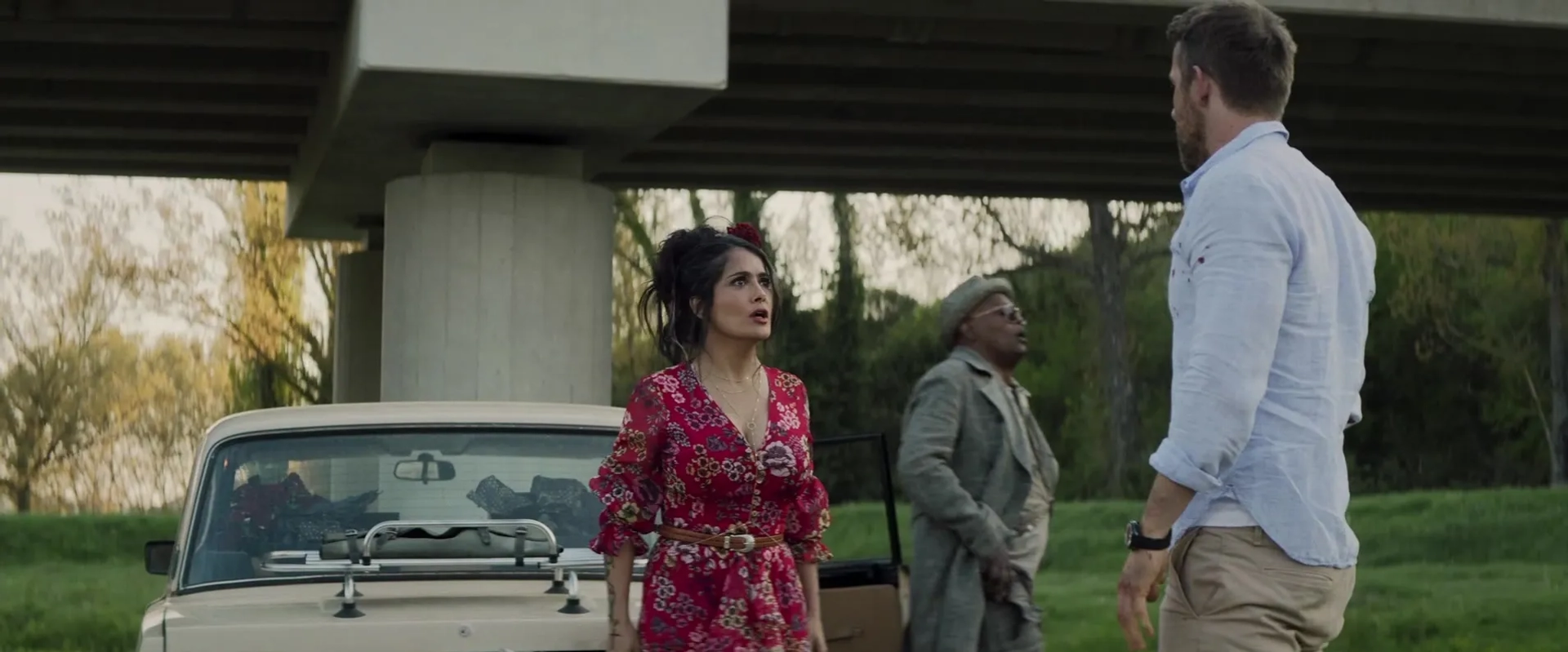 Salma Hayek, Samuel L. Jackson, and Ryan Reynolds in Hitman's Wife's Bodyguard (2021)