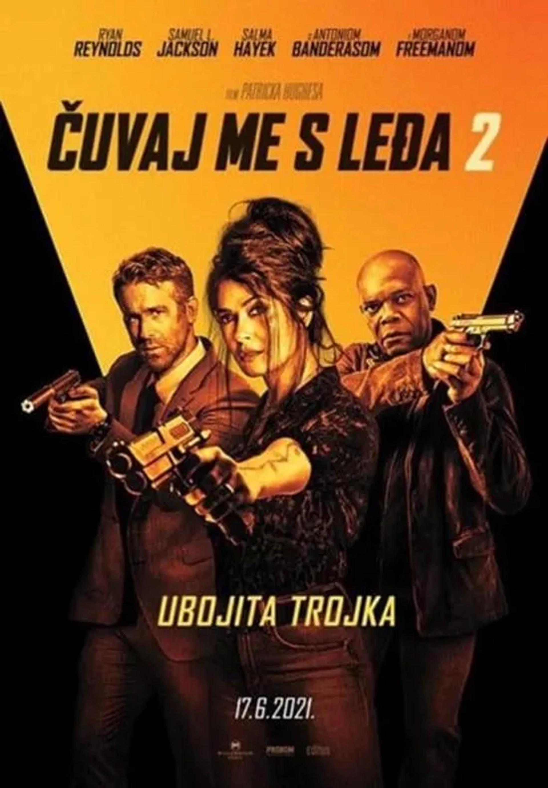 Salma Hayek, Samuel L. Jackson, and Ryan Reynolds in Hitman's Wife's Bodyguard (2021)