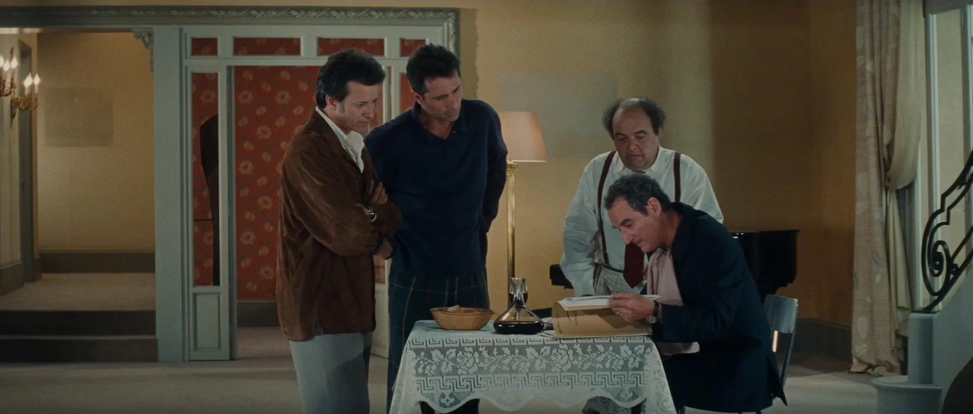 Francis Huster, Thierry Lhermitte, Daniel Prévost, and Jacques Villeret in Le Dîner de Cons (1998)